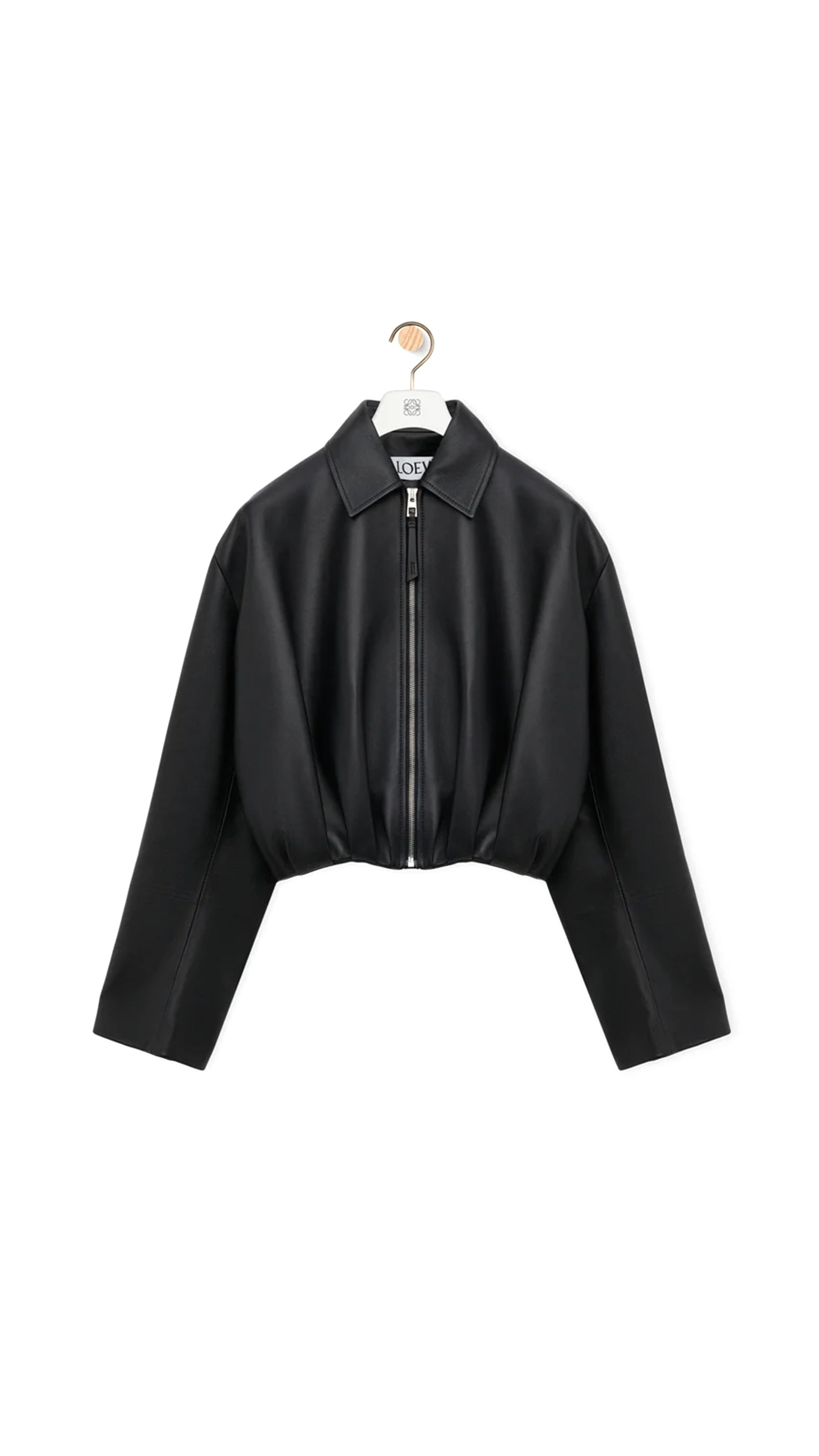 Draped Jacket in Nappa Lambskin - Black