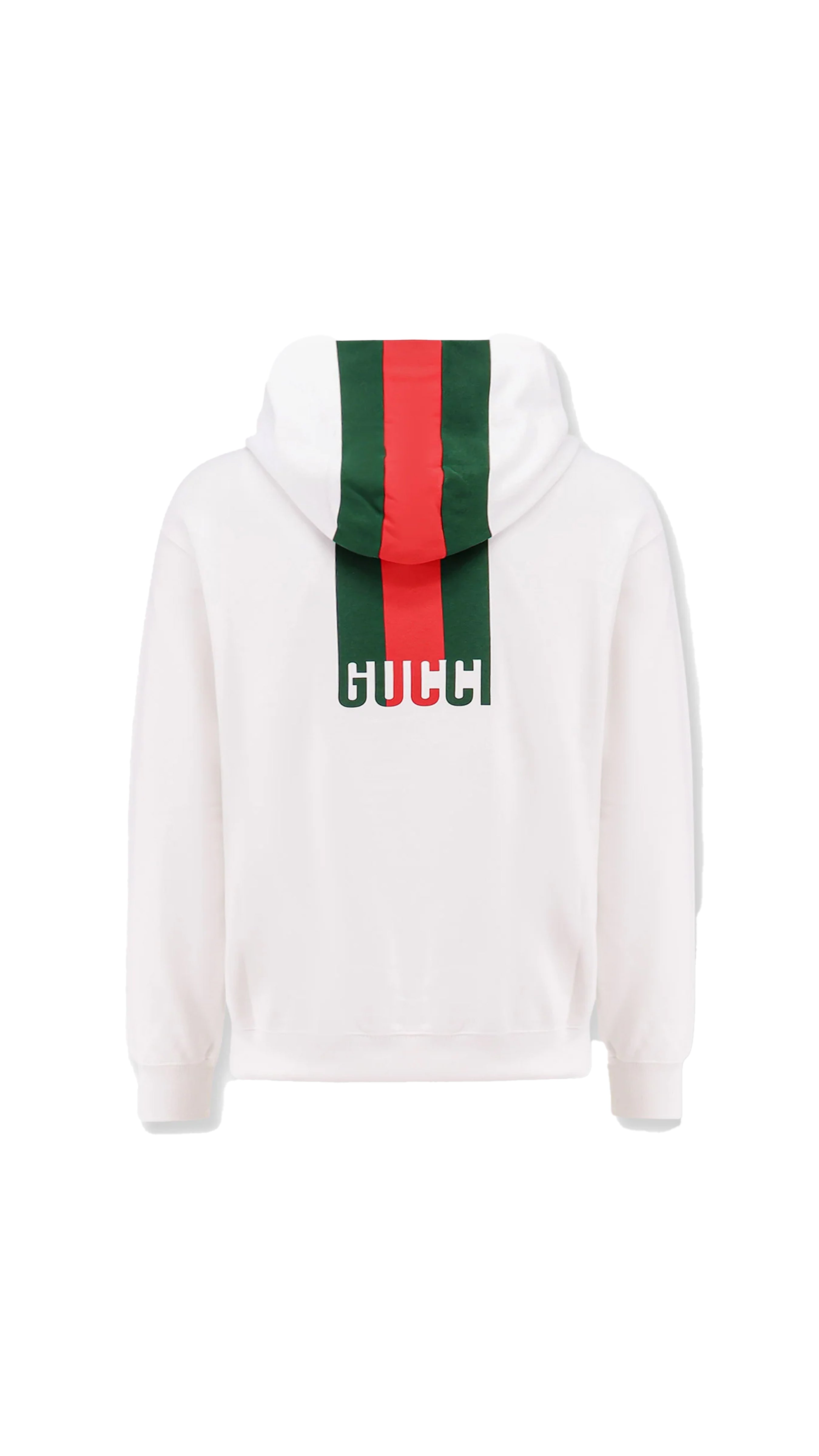 Gg Cotton Sweatshirt With Logo On The Back - White
