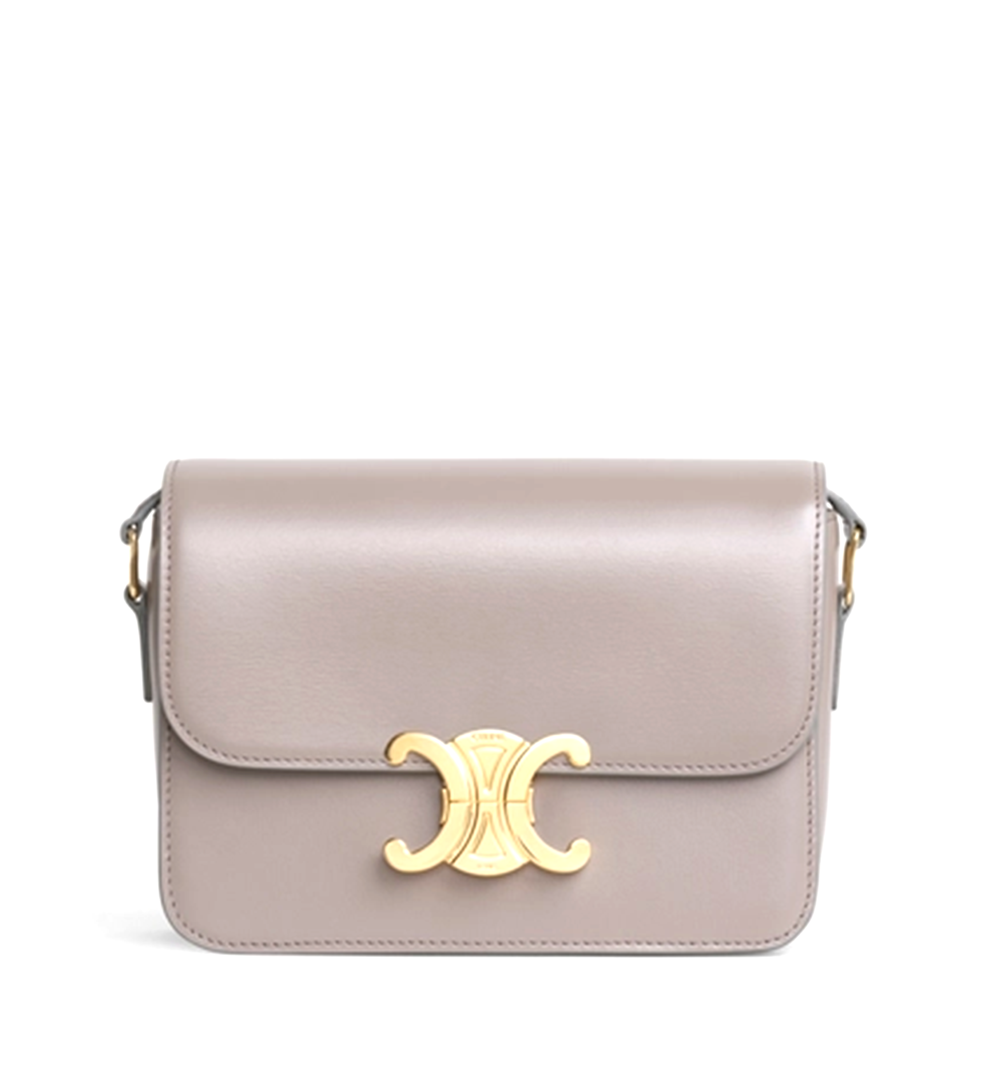 Teen Triomphe Bag in Shiny Calfskin - Pebble