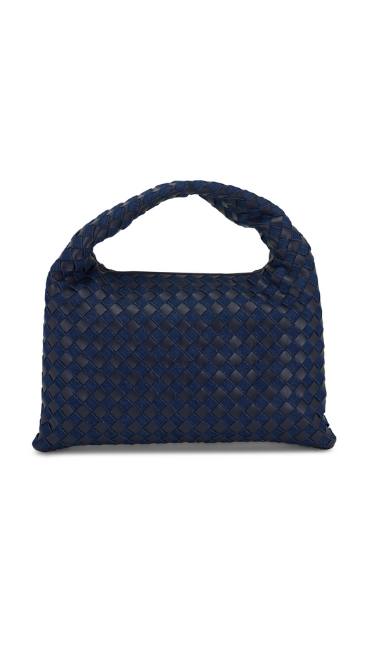 Small Hop Bag in Denim and Leather - Abyss/Indigo