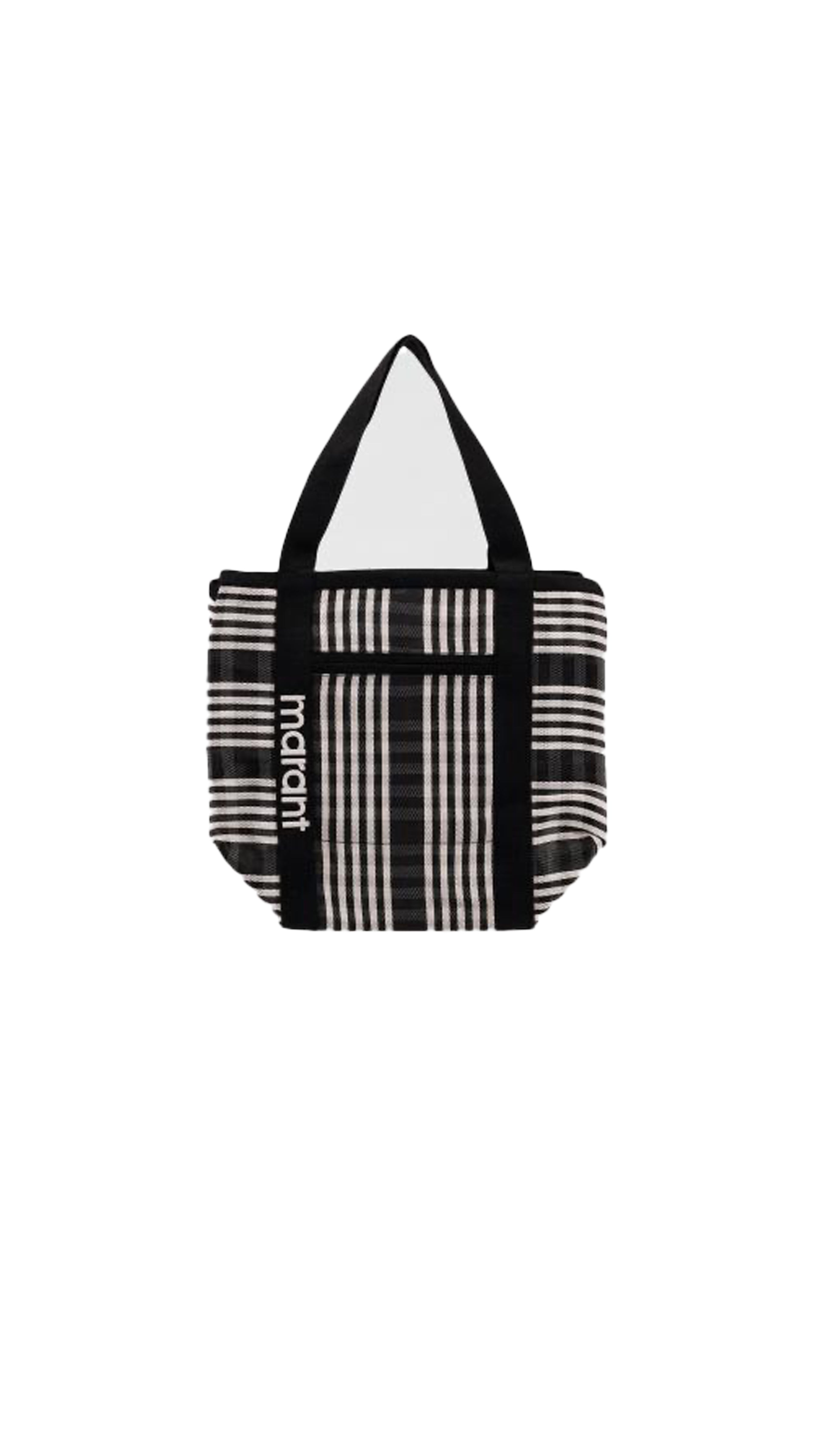 Darwen Shoulder Bag With Striped Motif - Black / White
