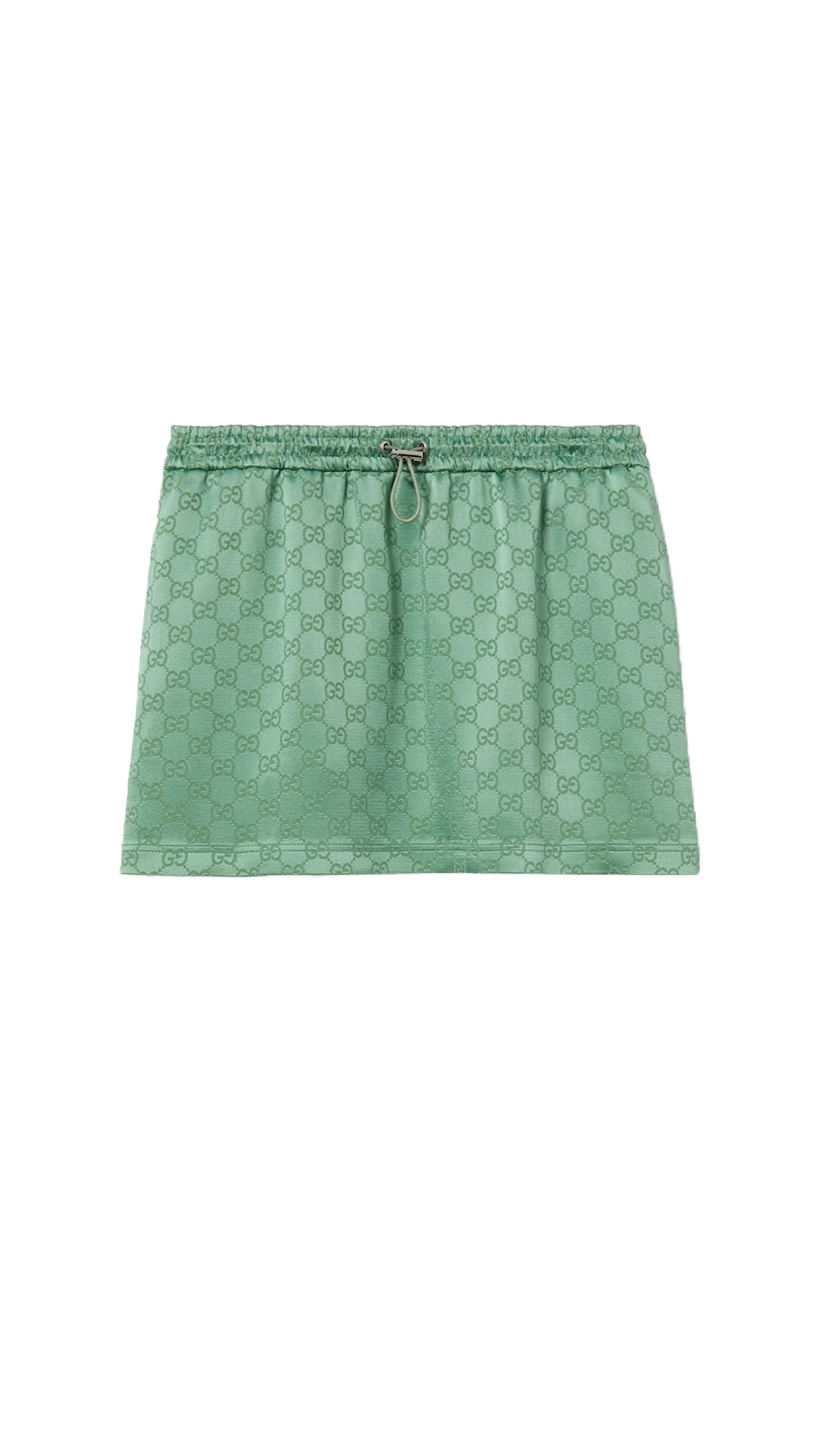 Gg Satin Mini Skirt - Green