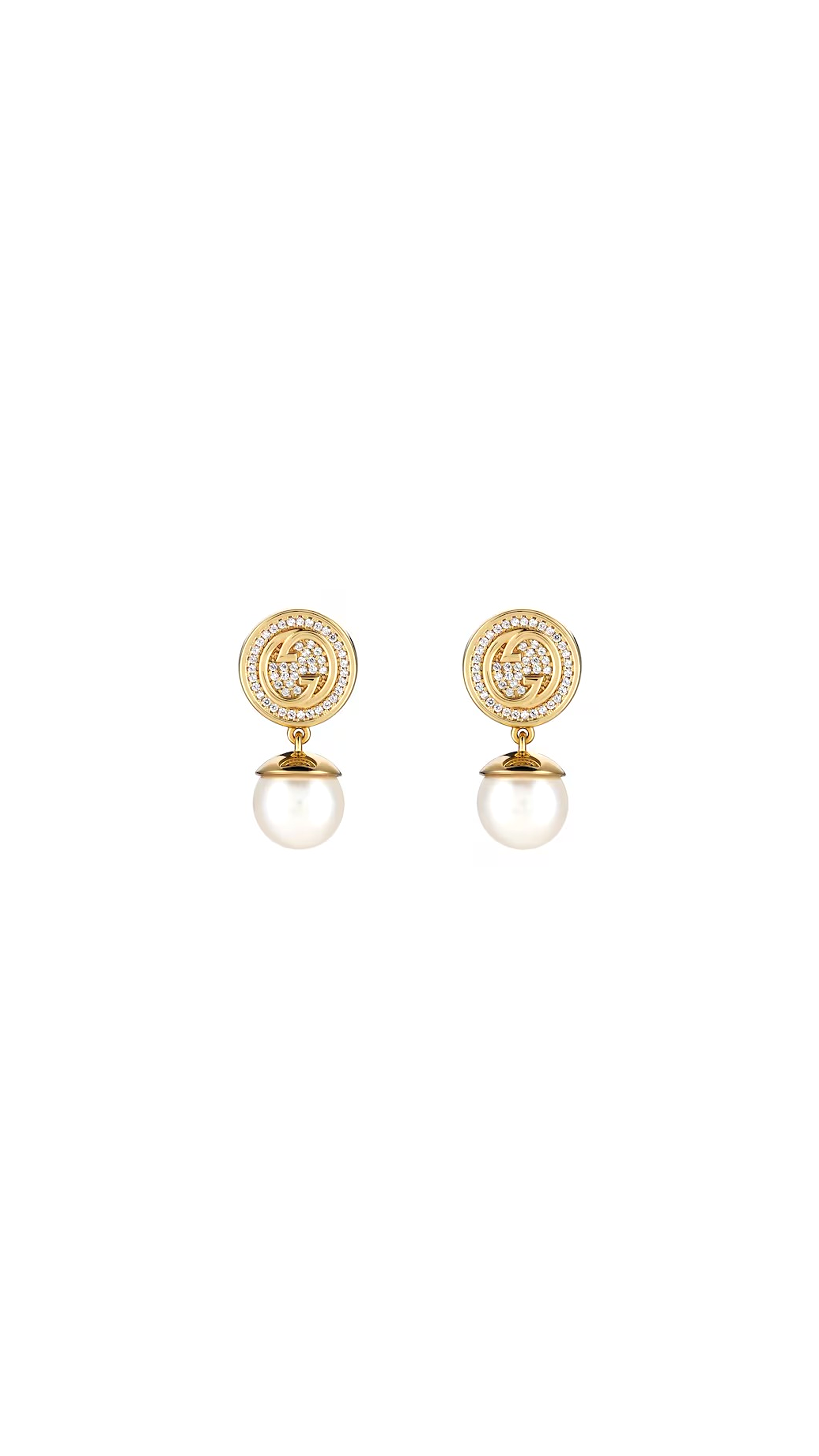 Blondie Crystal Pearl Earrings - Gold