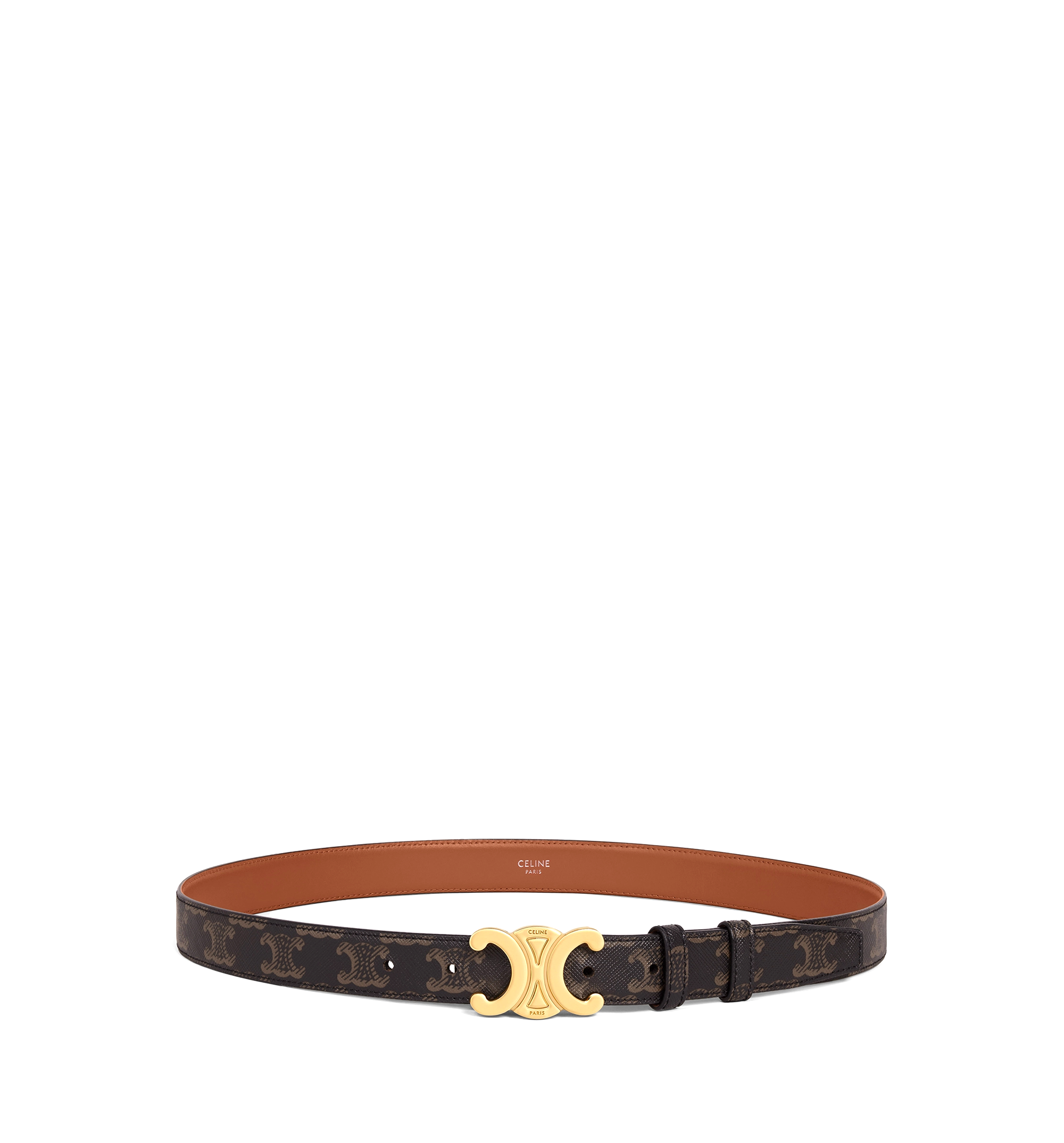 Medium Triomphe Belt in Triomphe Canvas - Tan