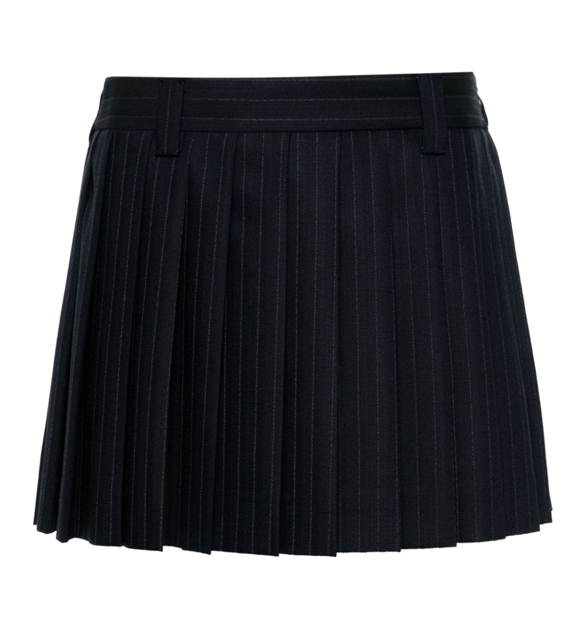 Embroidered Stretch Wool Mini Skirt