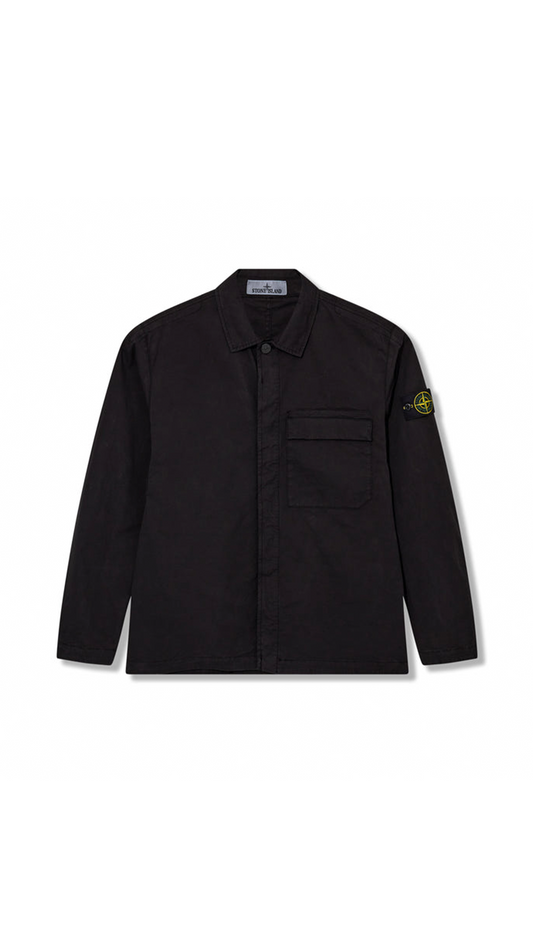 10710 Supima® Cotton Twill Overshirt - Black