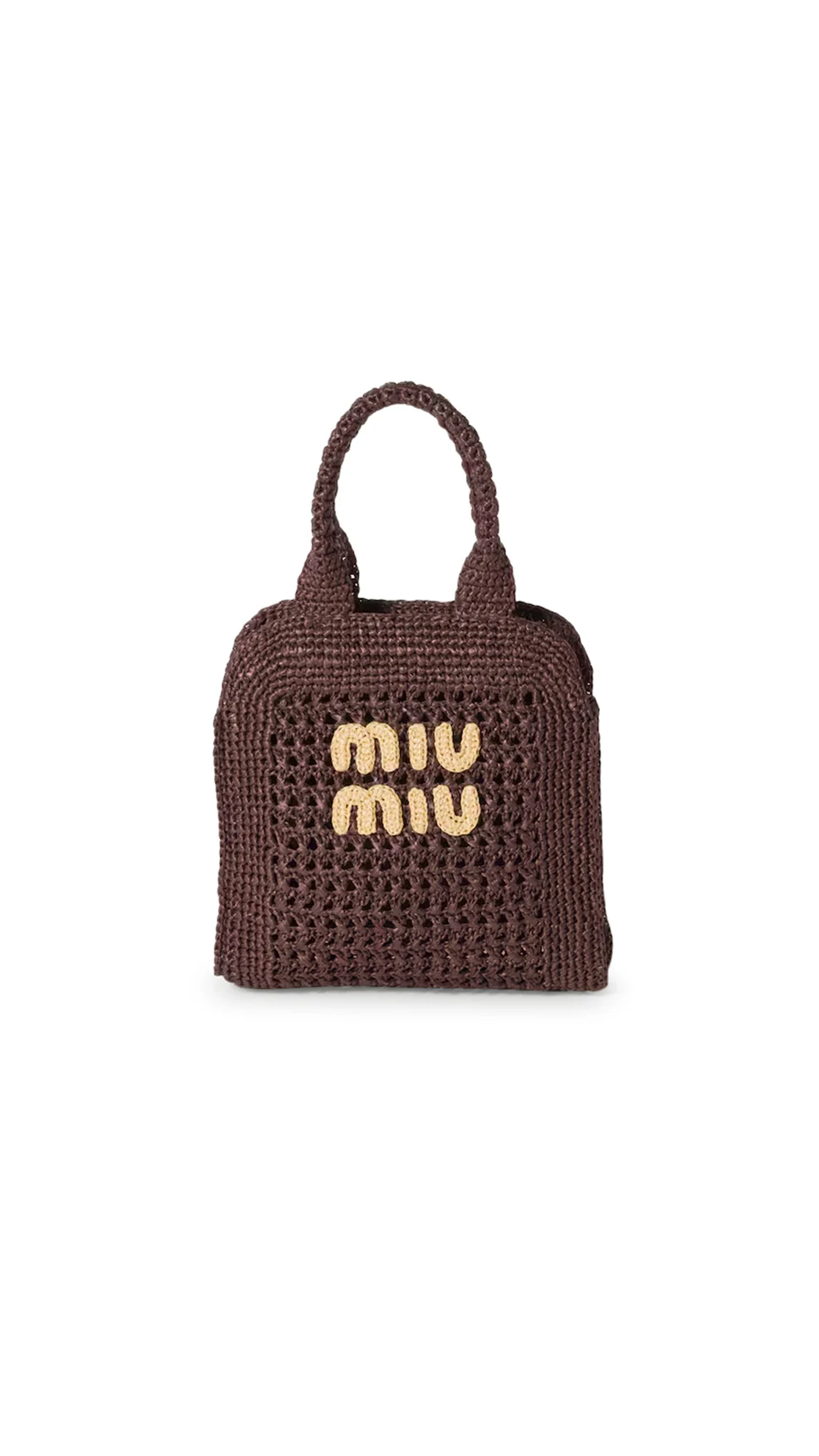 Mini raffia Handbag - Cacao