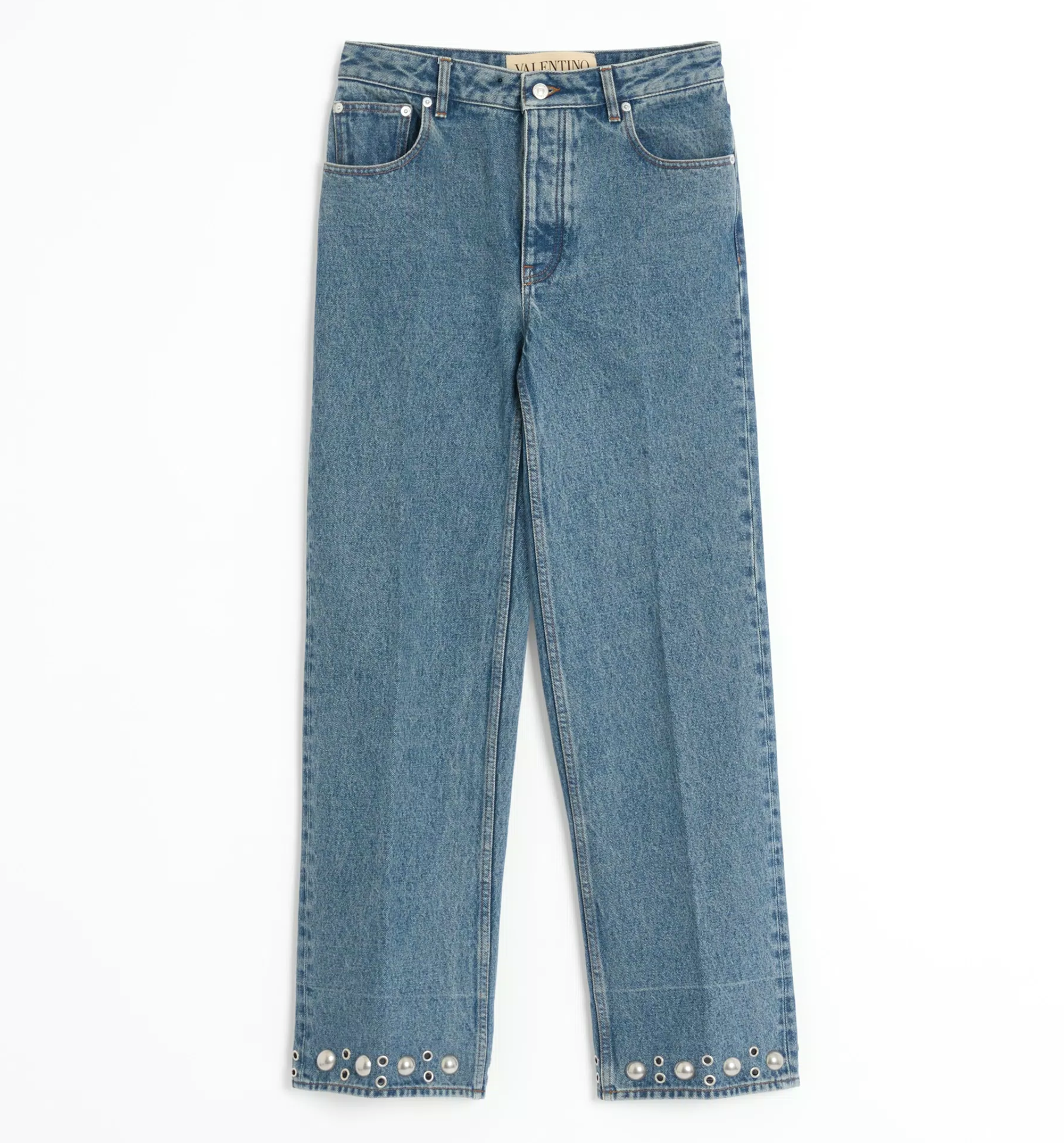 Denim Pants With Cabochons