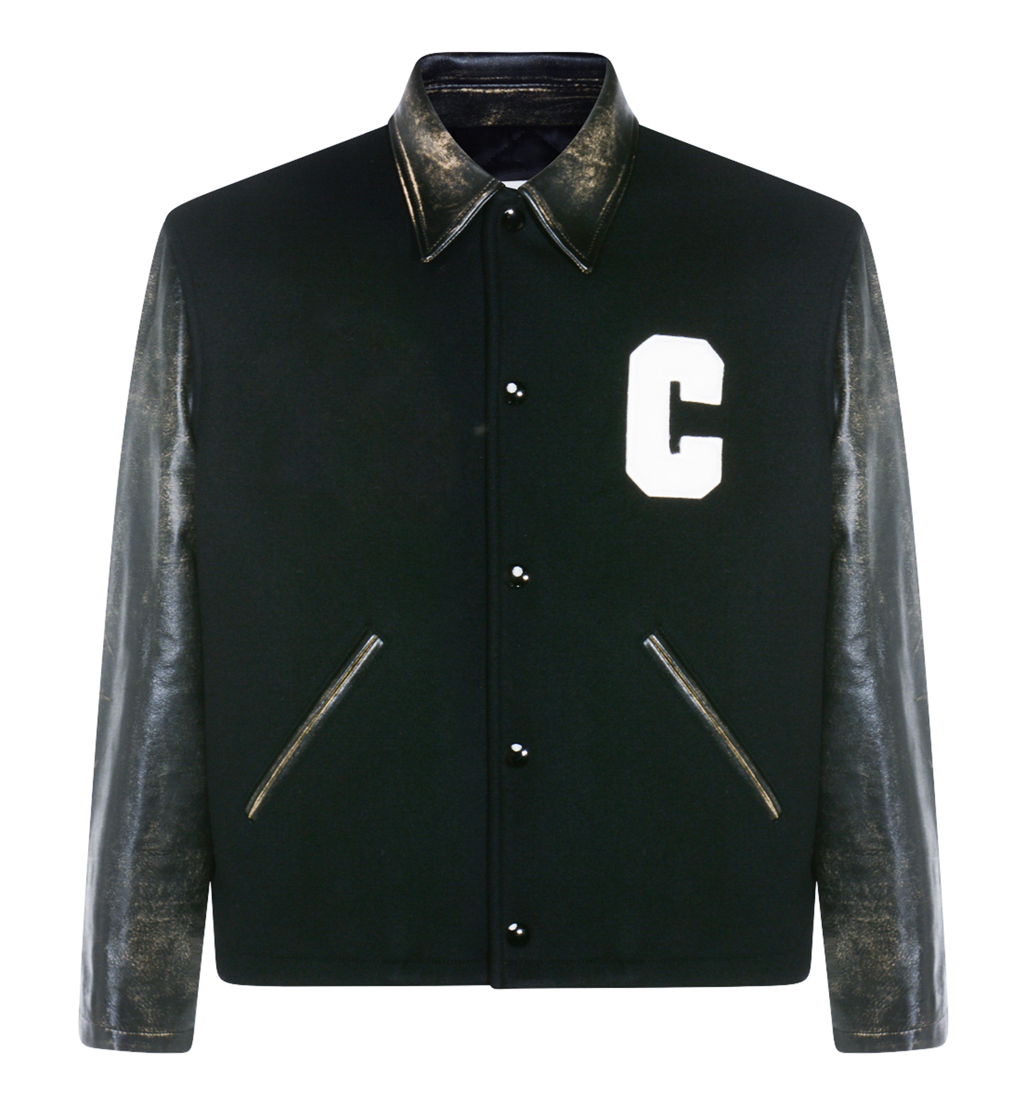 College Cardigan in Wool Felt - Black