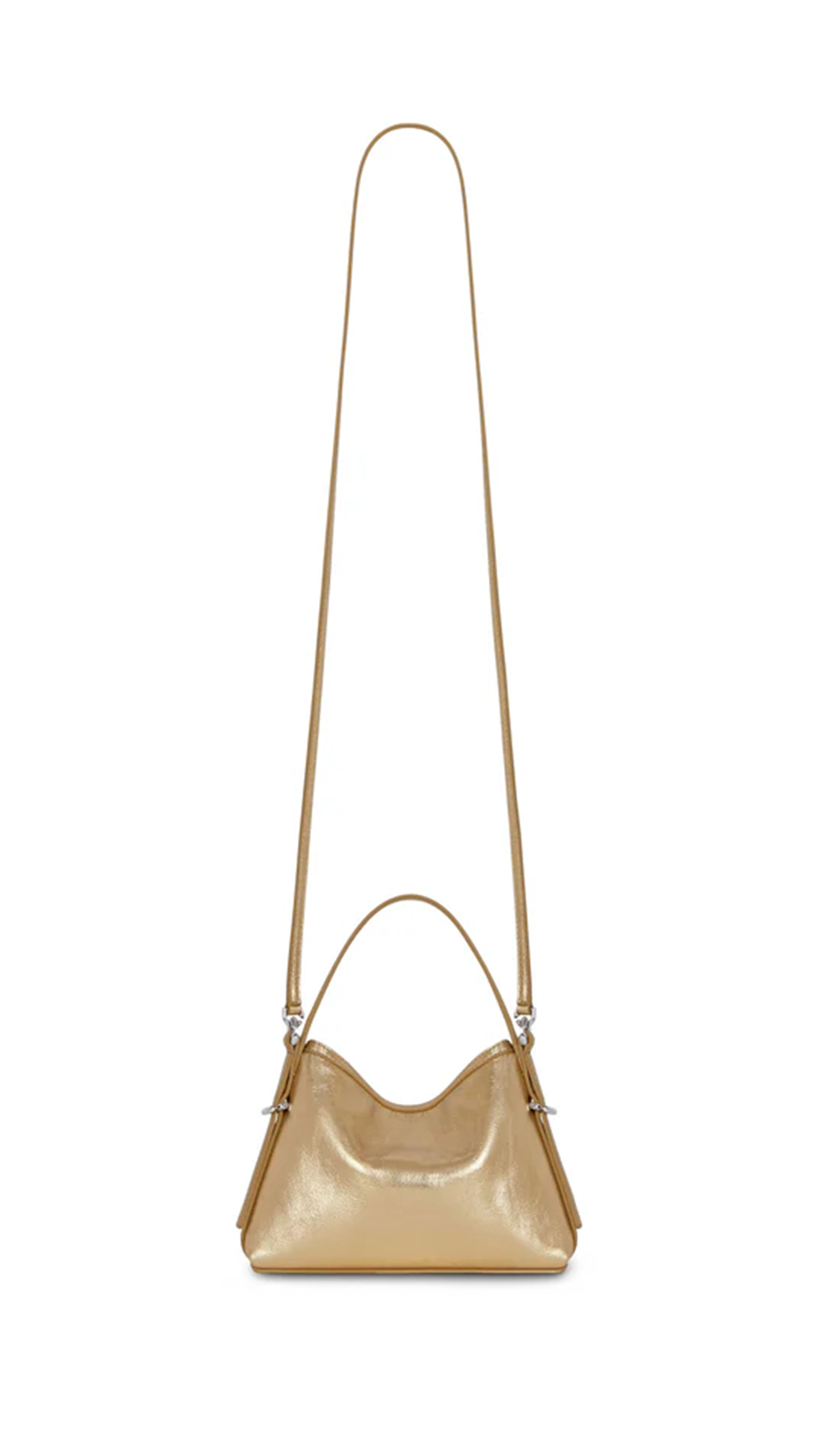 Nano Voyou Bag in Laminated Leather - Sandy Gold