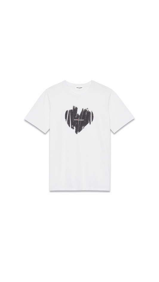 "Saint Laurent Heart" T-Shirt - White