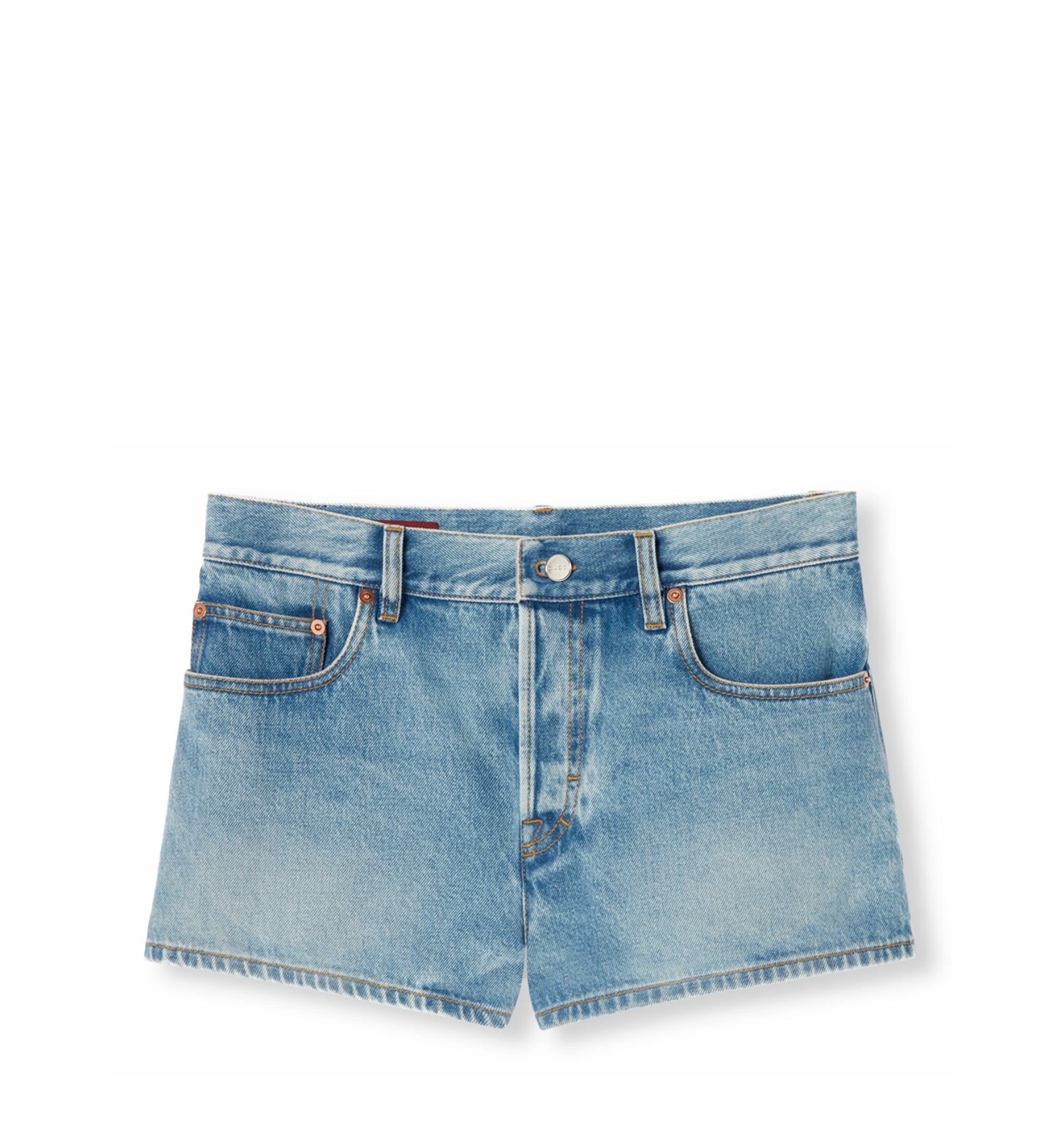 Stonewashed Denim Shorts
