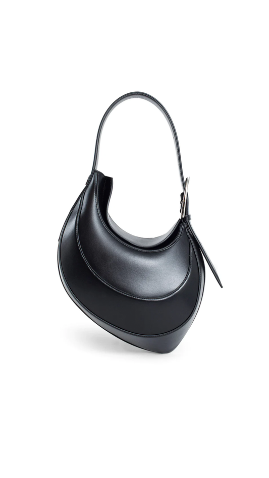 Small Smooth Spiral Curve 02 Bag - Black