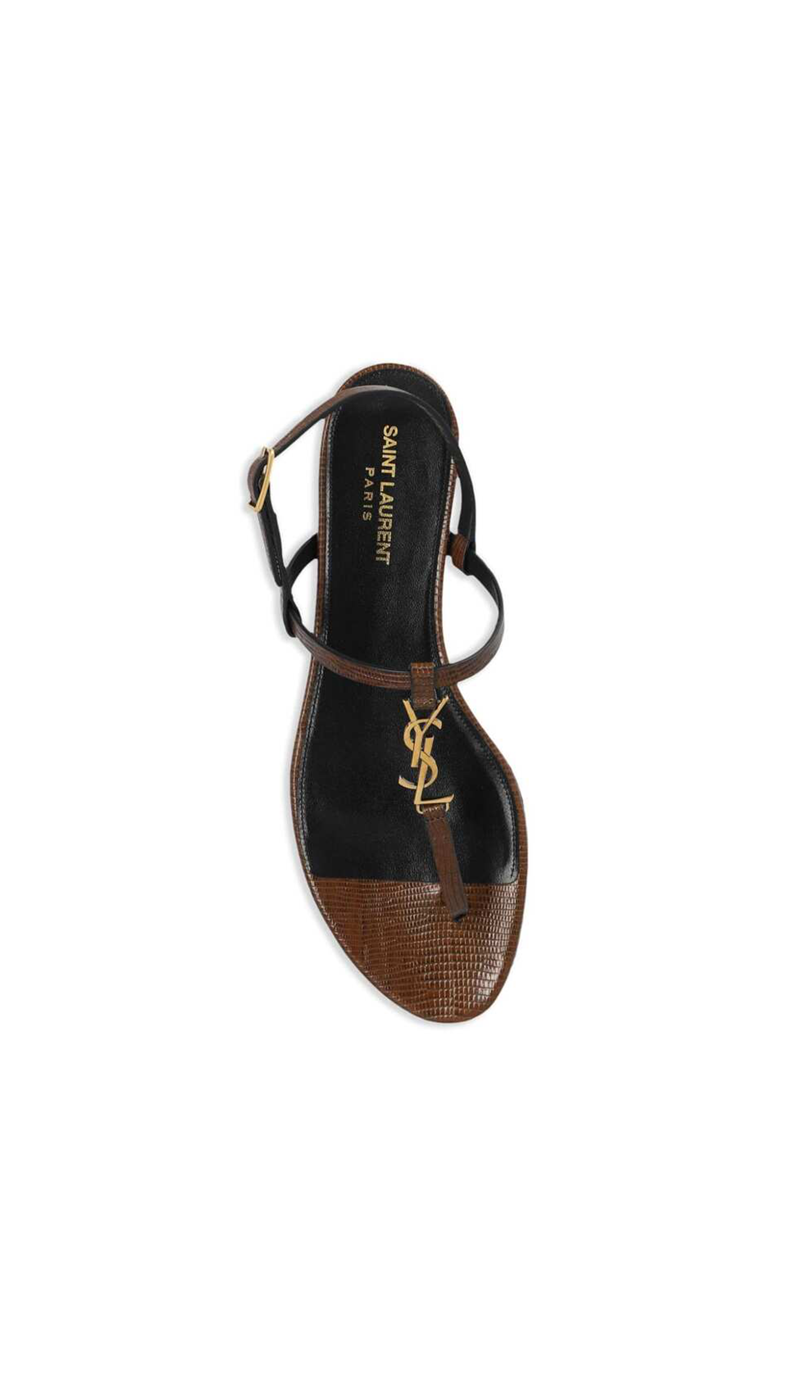Cassandre Sandals in Lizard Embossed Leather - Brown