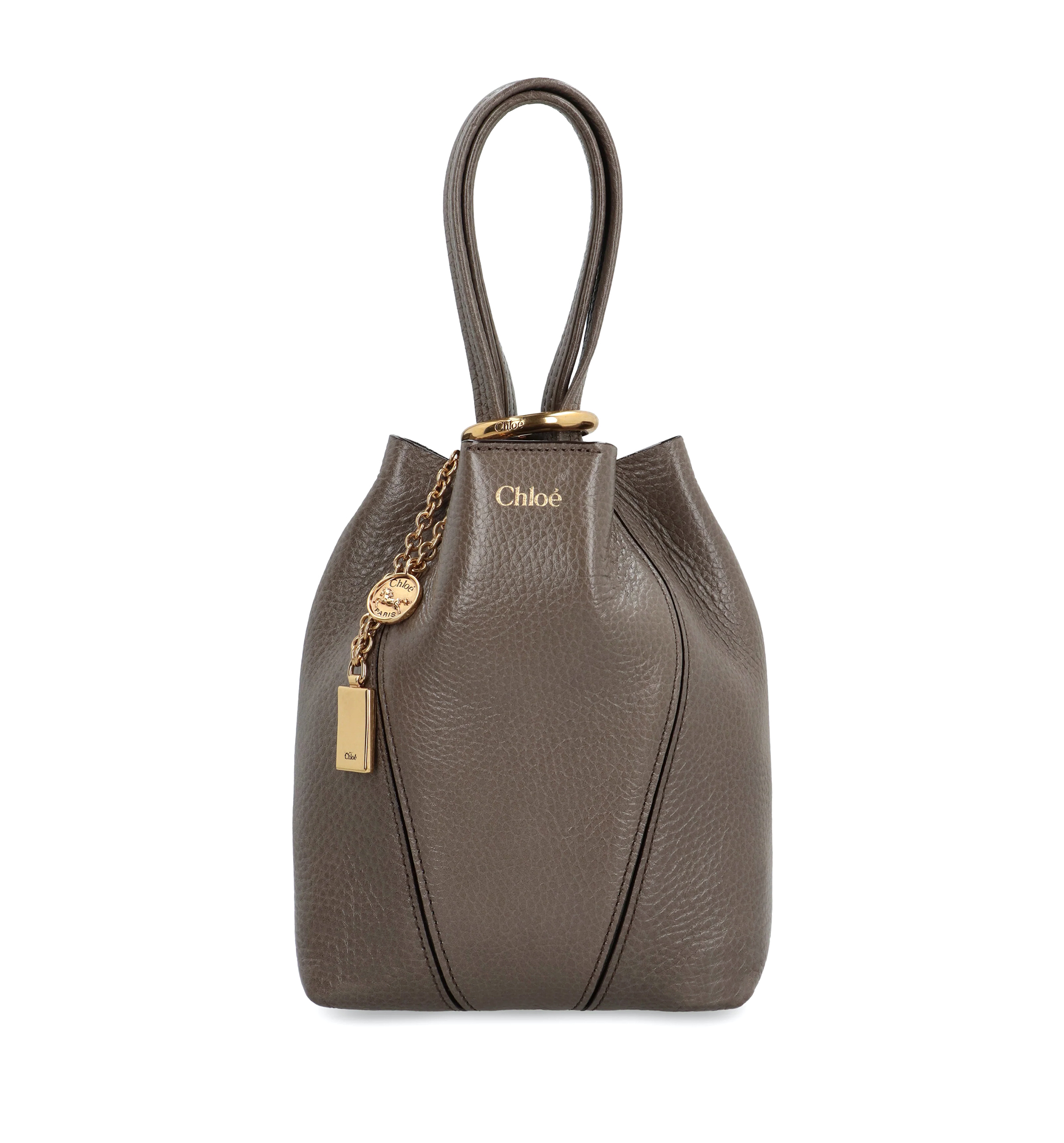 Small Chloé Spin Tote Bag in Grained Leather
