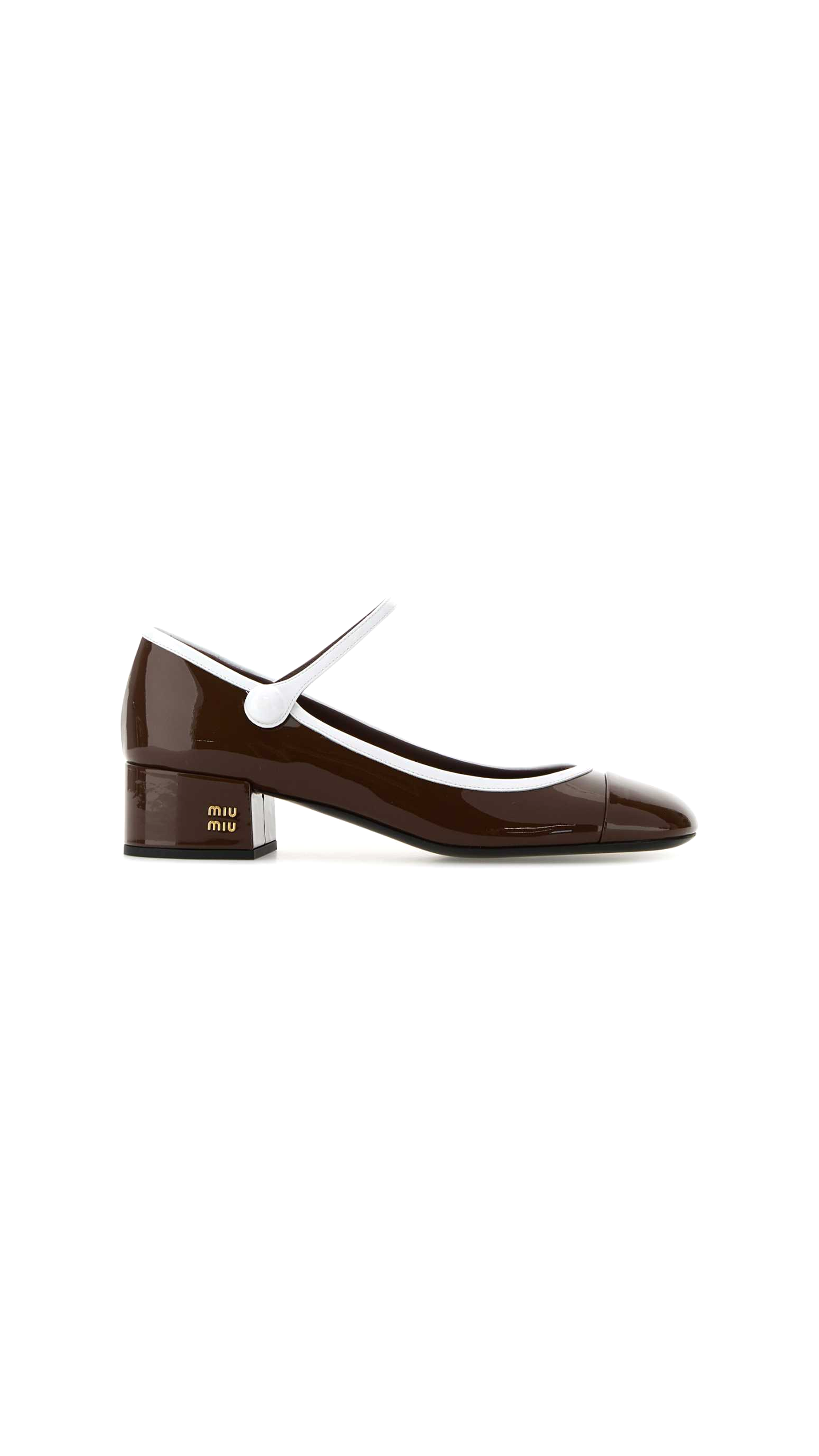 Two-tone Patent leather Mary Jane Pumps - Brown/Black