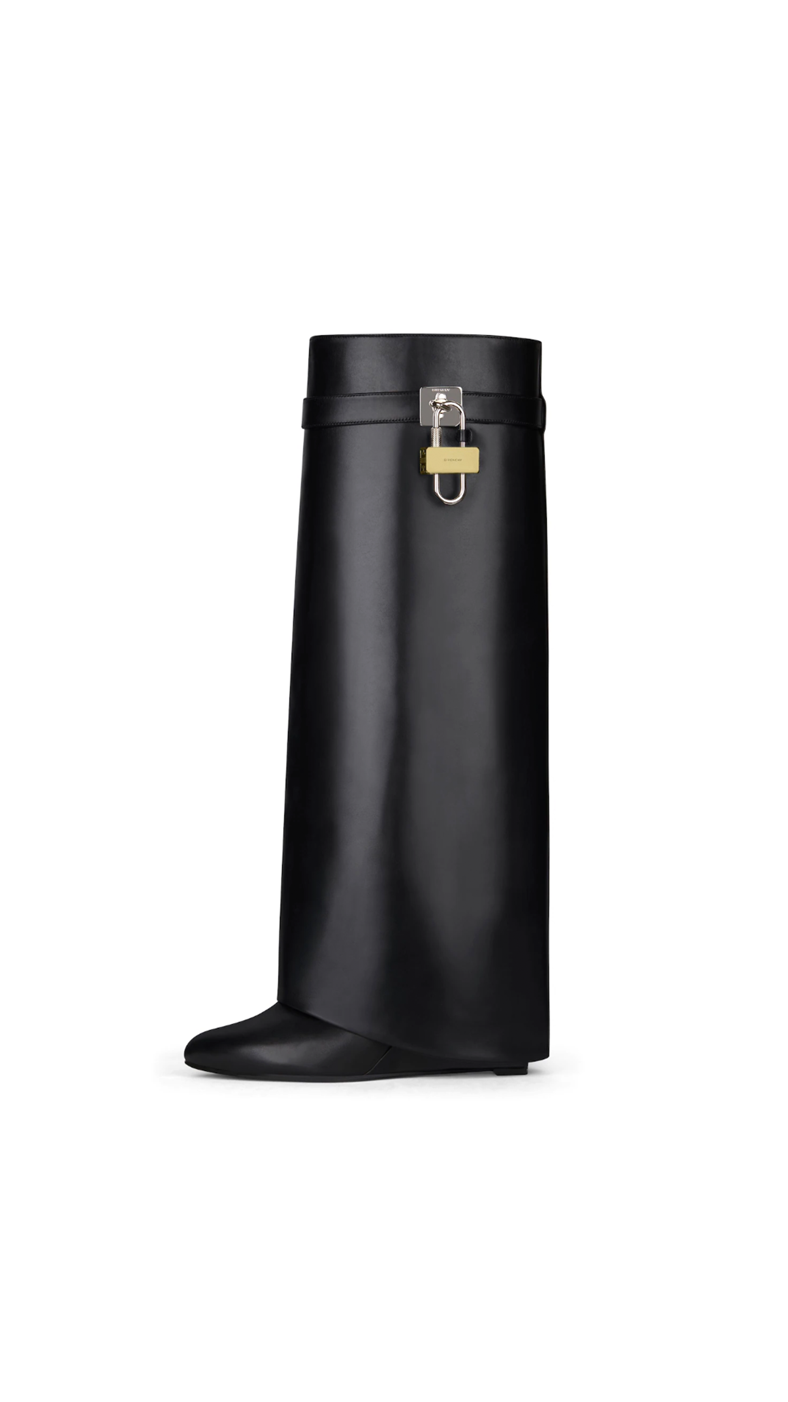 Shark Lock Boots in Leather - Black