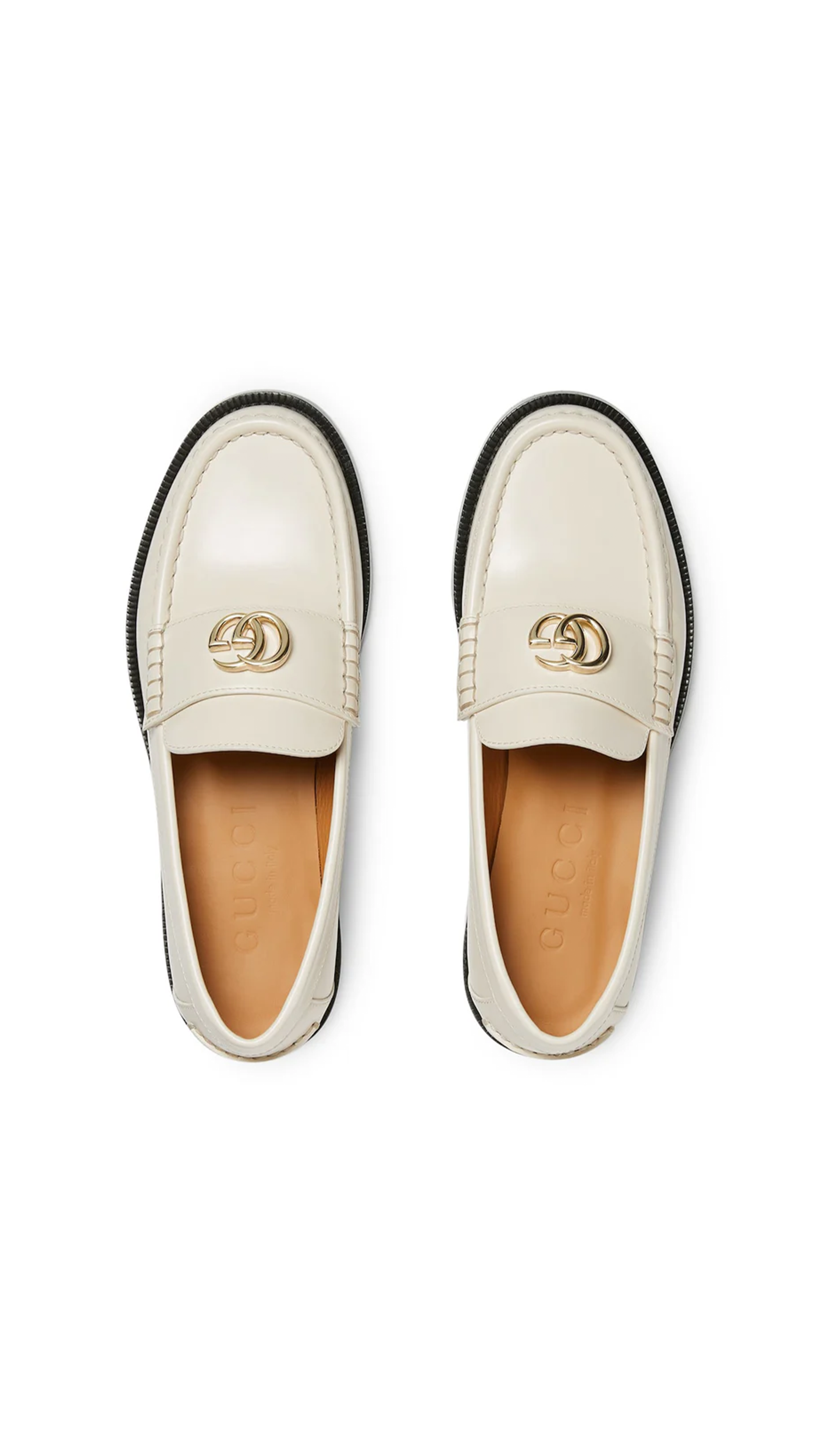 Loafer with Double G - White