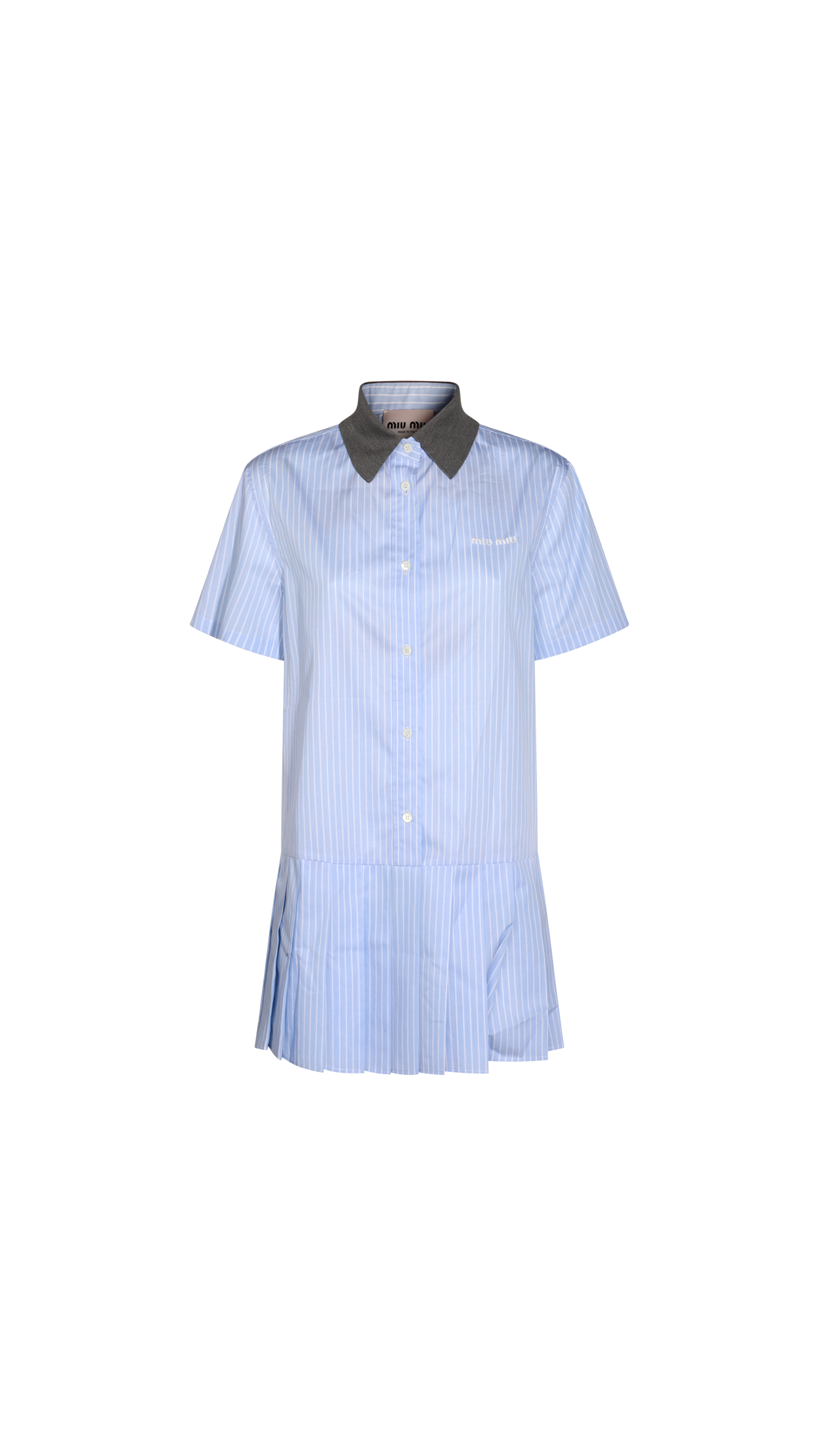 Dress With Jerrsey Collar - Blue