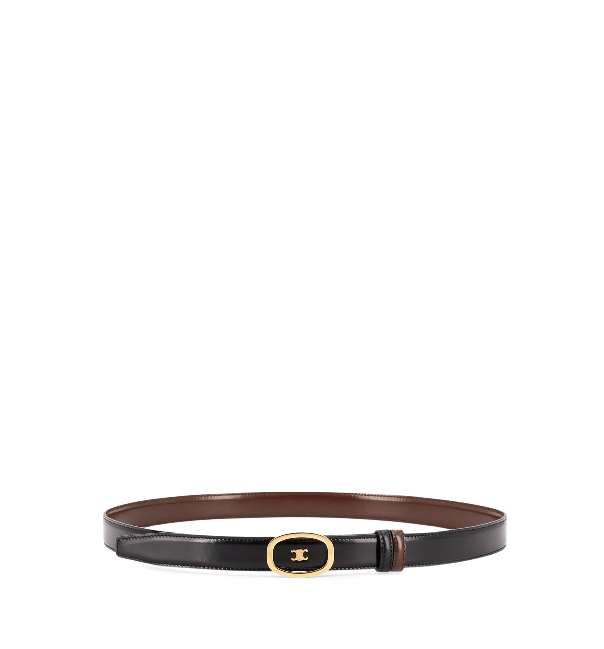 Medium Reversible Celine Alix Belt in Taurillon and Natural Calfskin