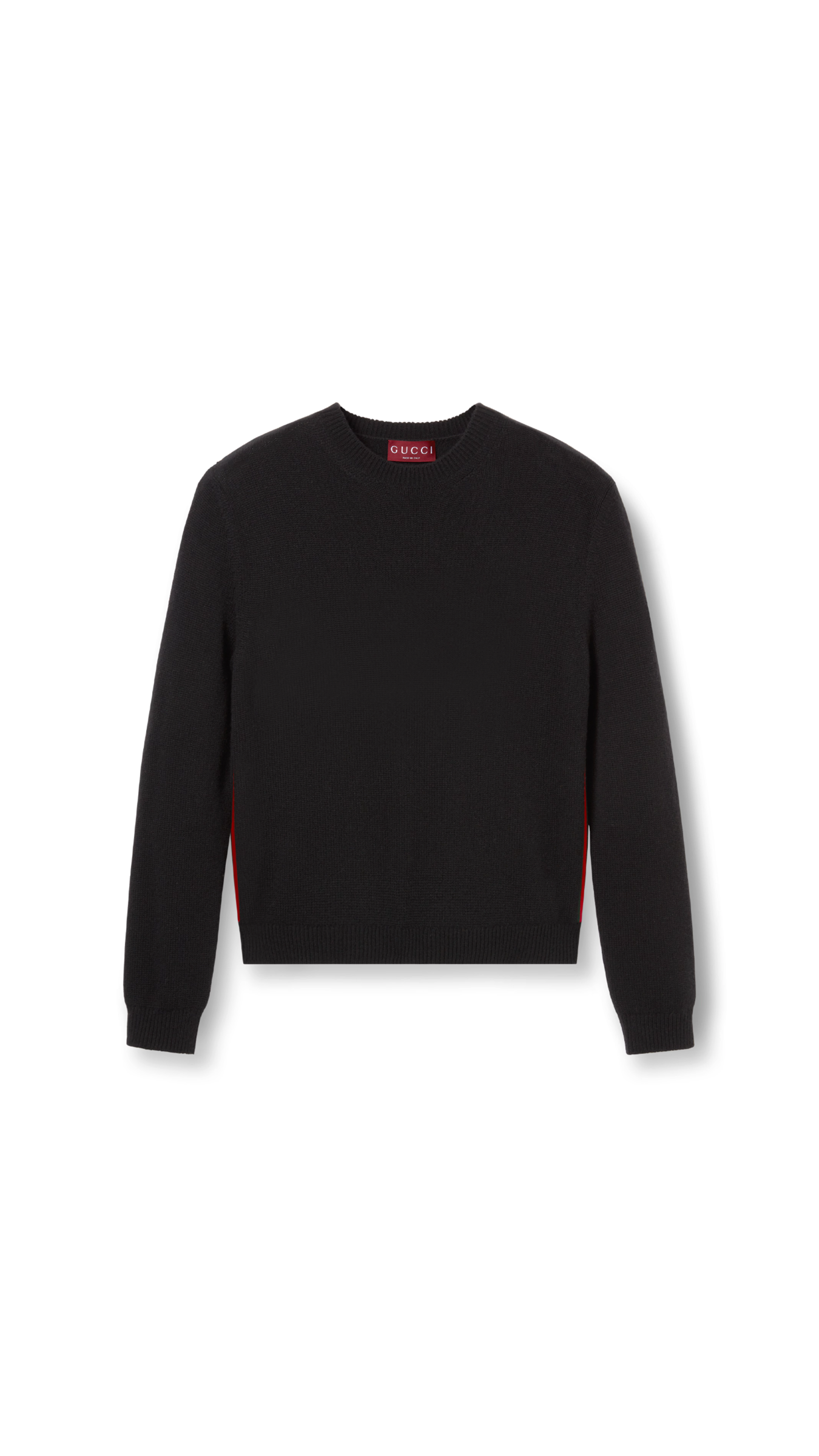 Cashmere Sweater with Web - Black/Red