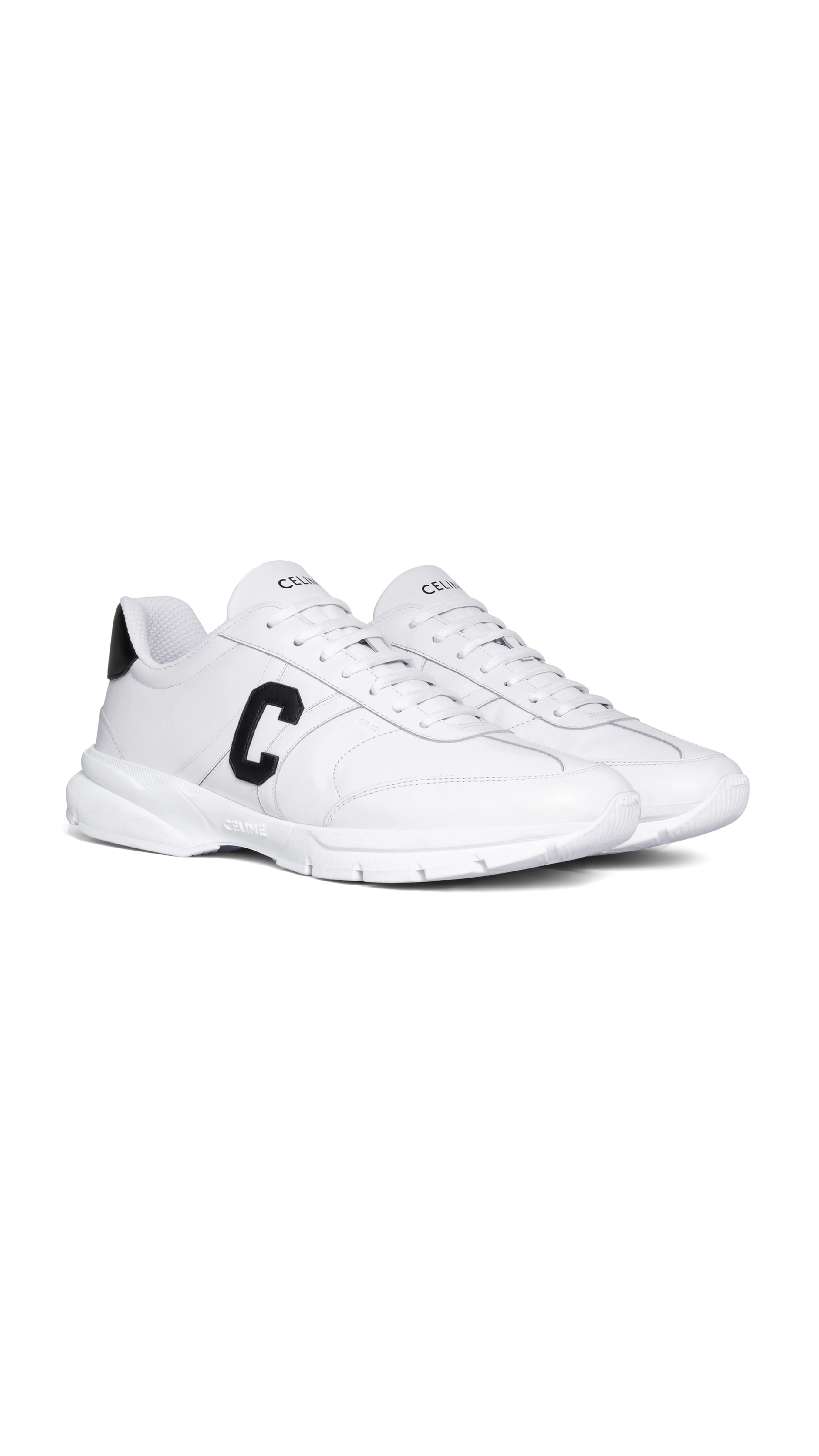 Celine Runner CR-02 Low Lace-Up Sneaker in Calfskin - Optic