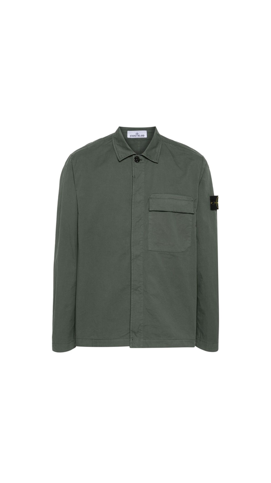 10710 Supima® Cotton Twill Overshirt - Army Green