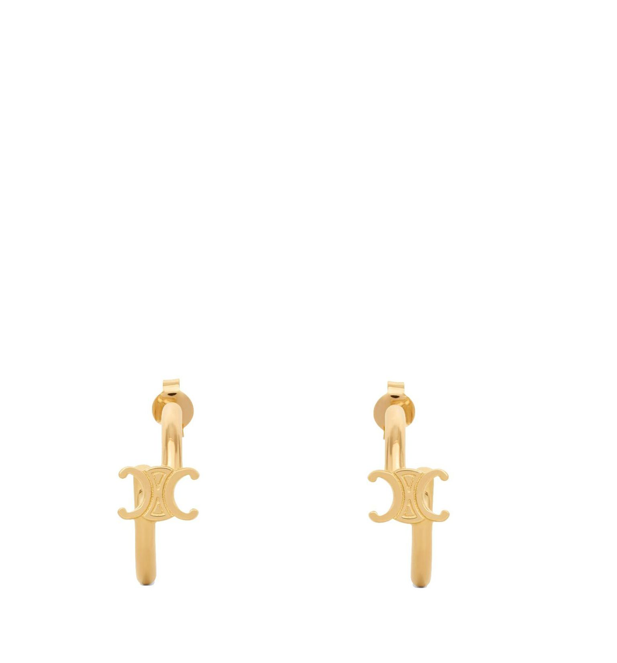 Triomphe Asymmetric Hoops in Brass