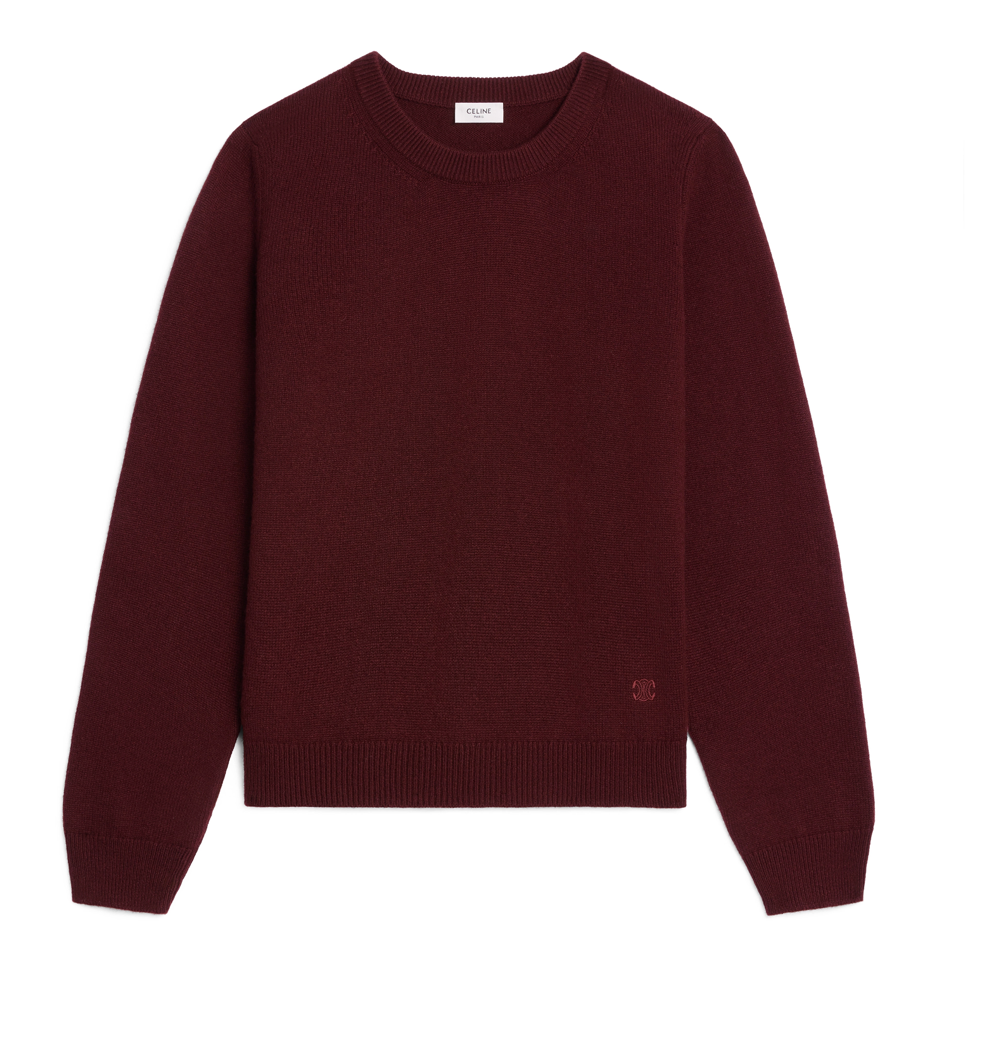 Crewneck Sweater in Scottish Cashmere - Dark Burgundy
