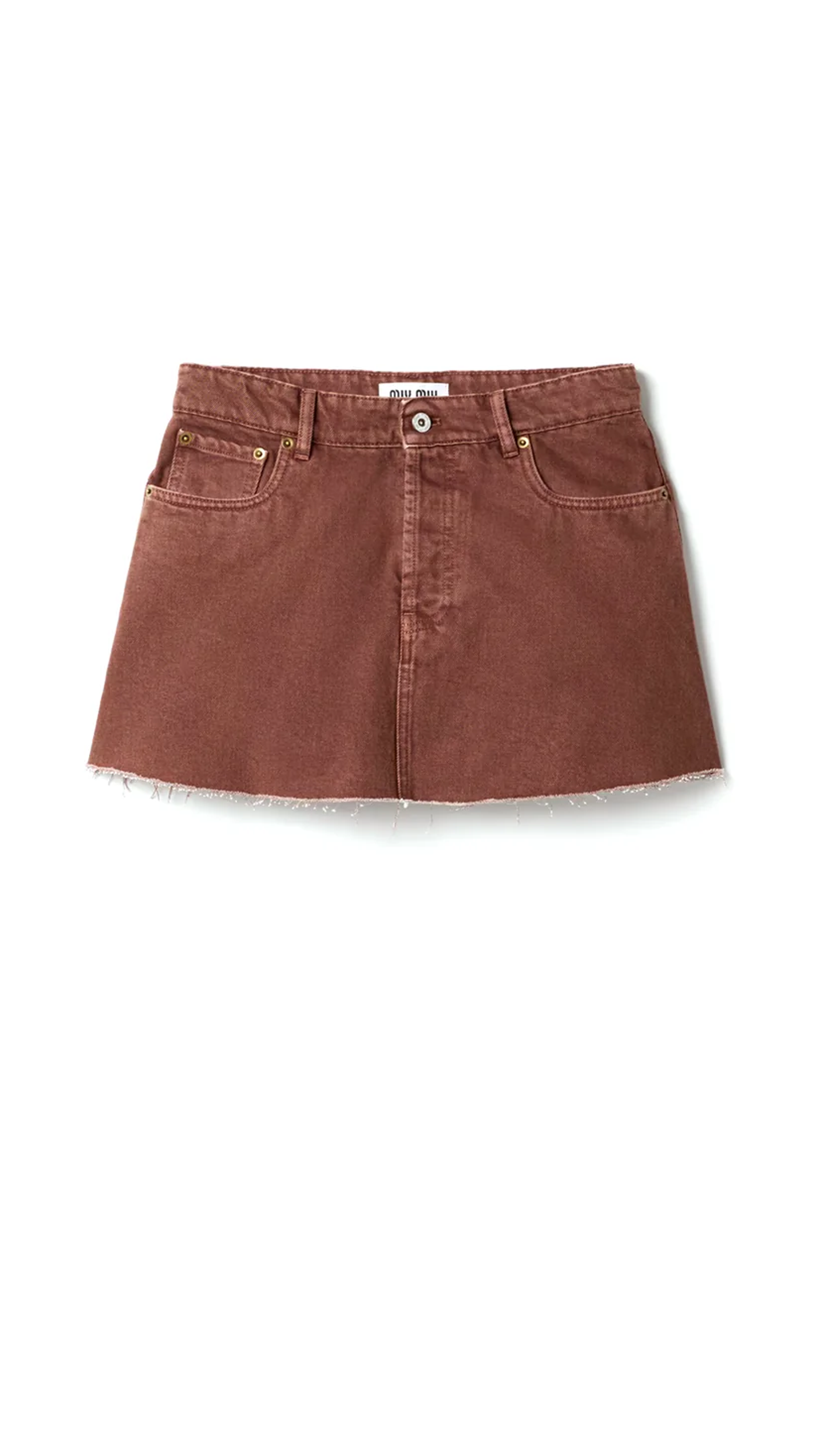 Bull Denim Miniskirt - Brown
