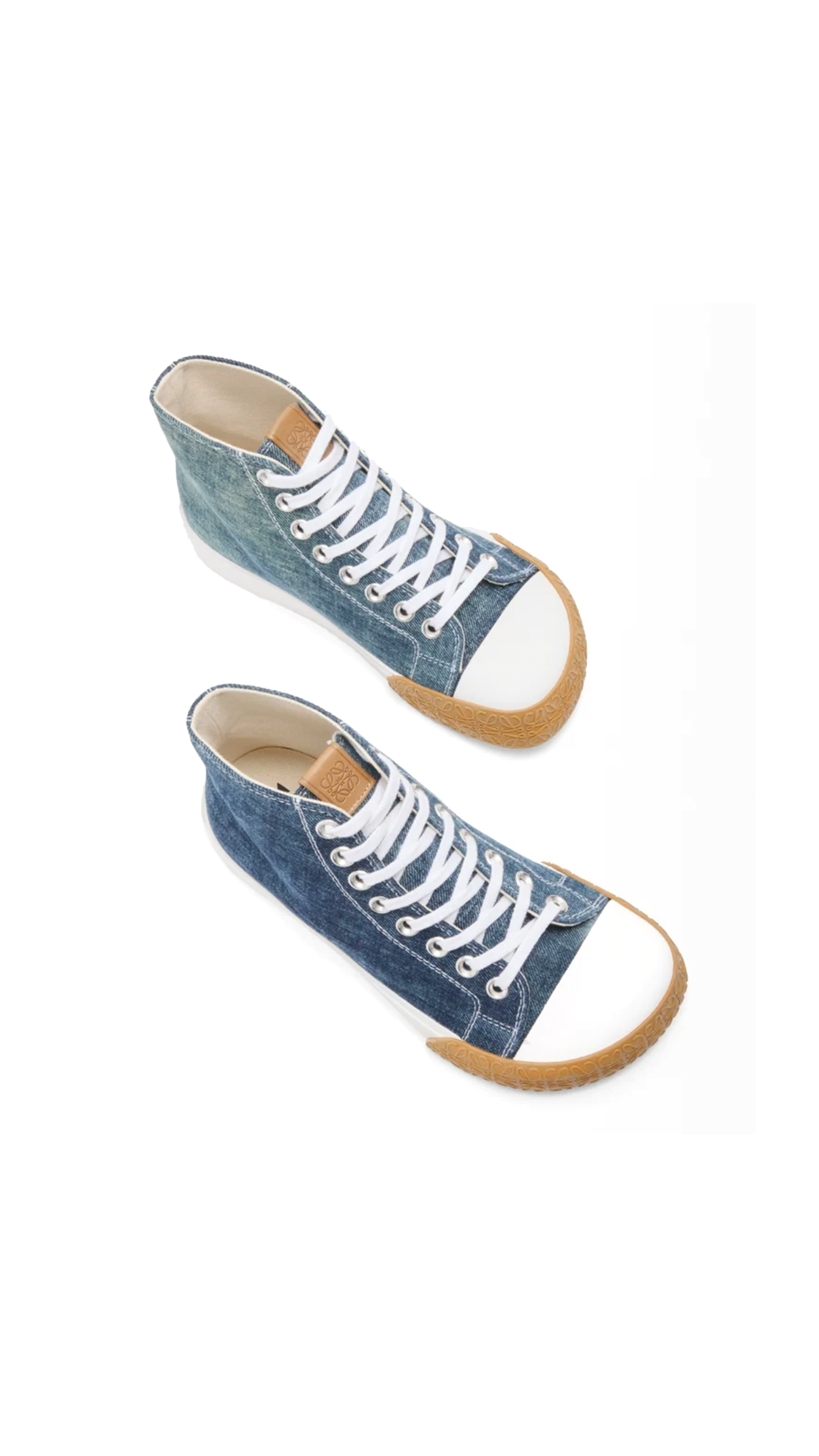 Bloc High-Top Sneaker in Denim