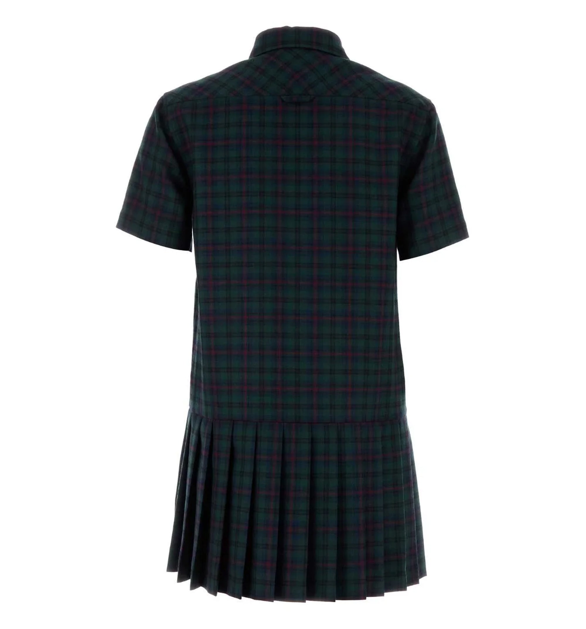 Pleated Plaid Mini-dress