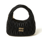 Wander Matelassé Nappa Leather Mini Hobo Bag - Black
