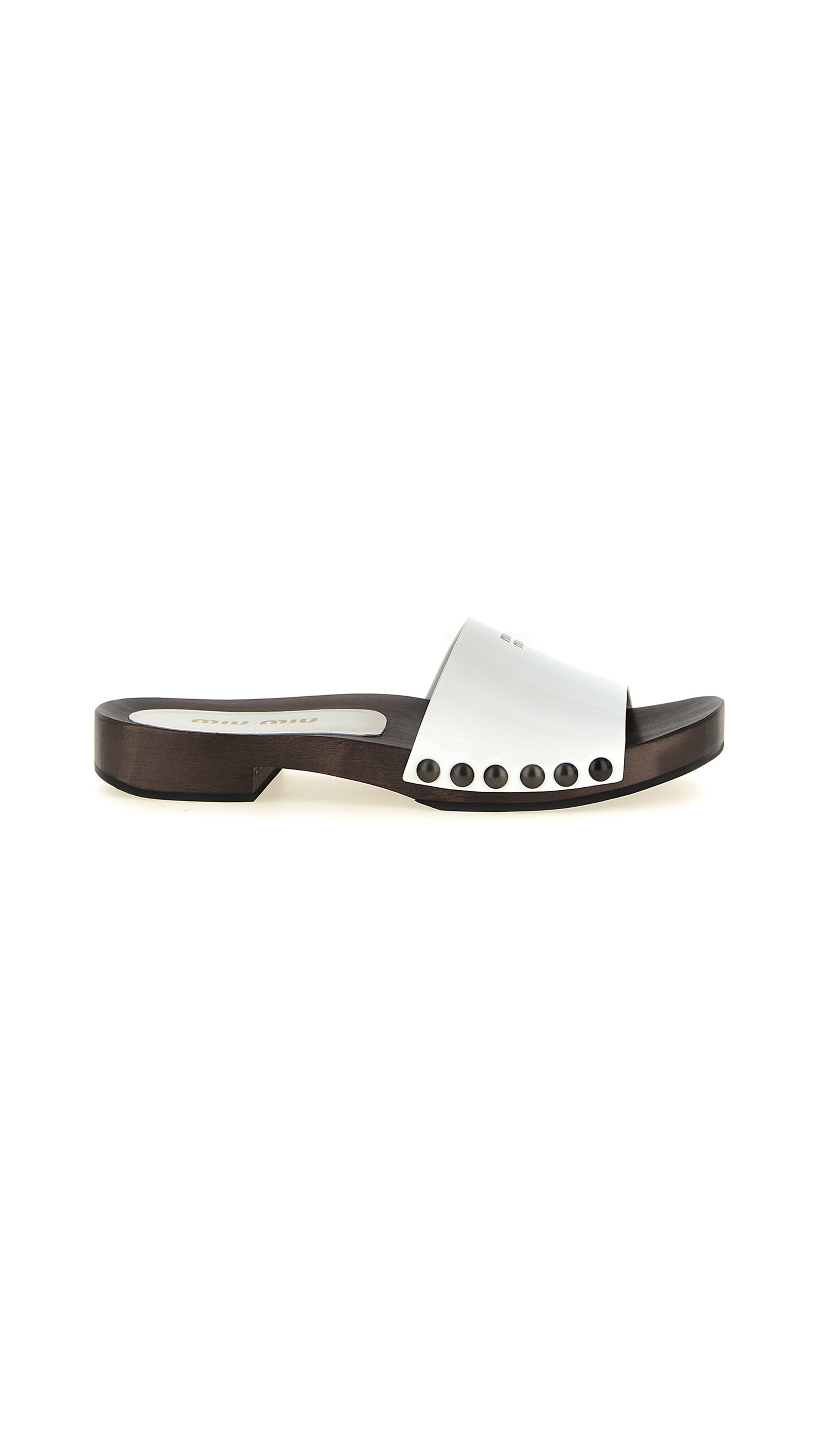 Patent Leather Clogs - White