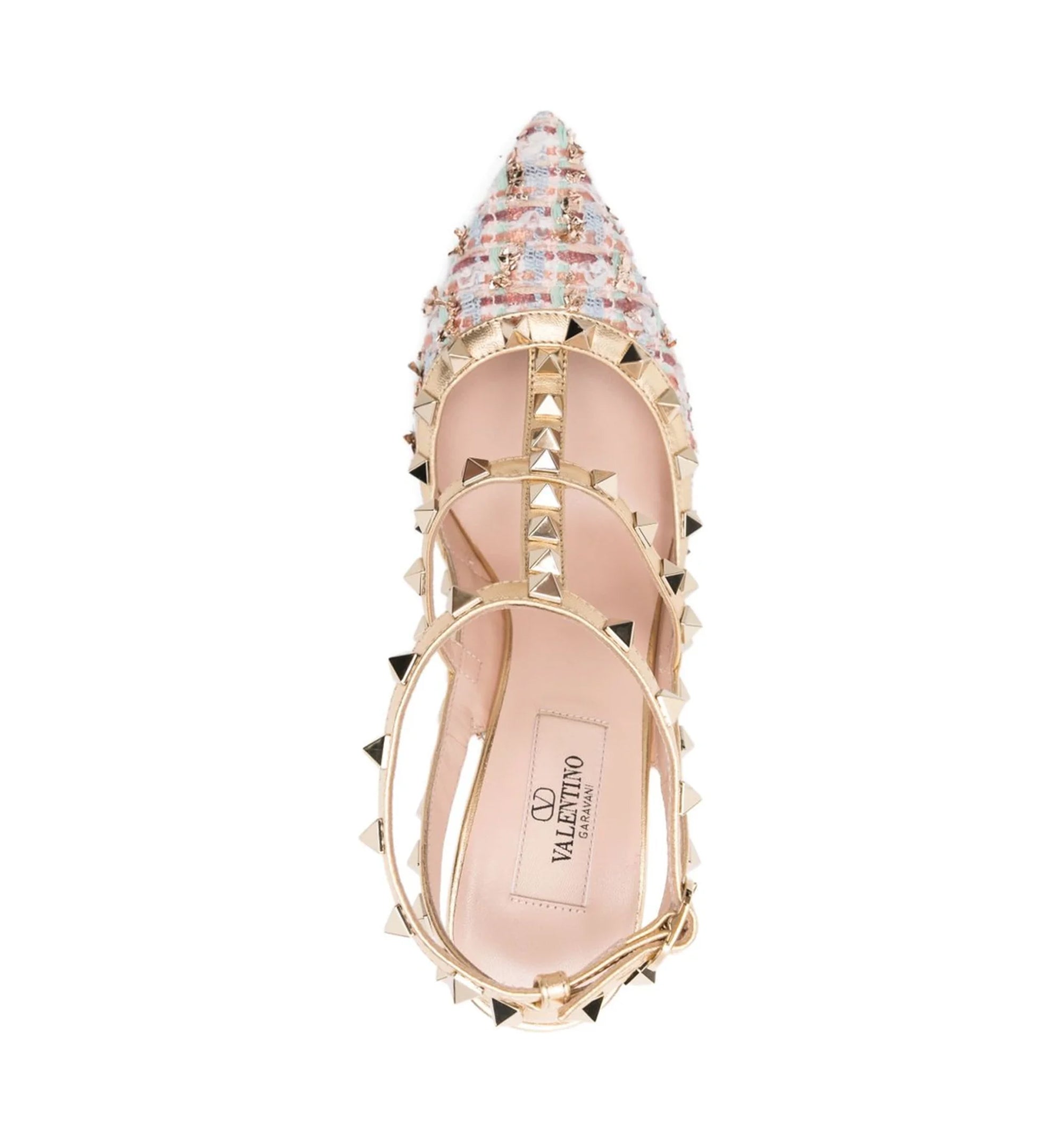 Rockstud Tweed Slingback Pumps
