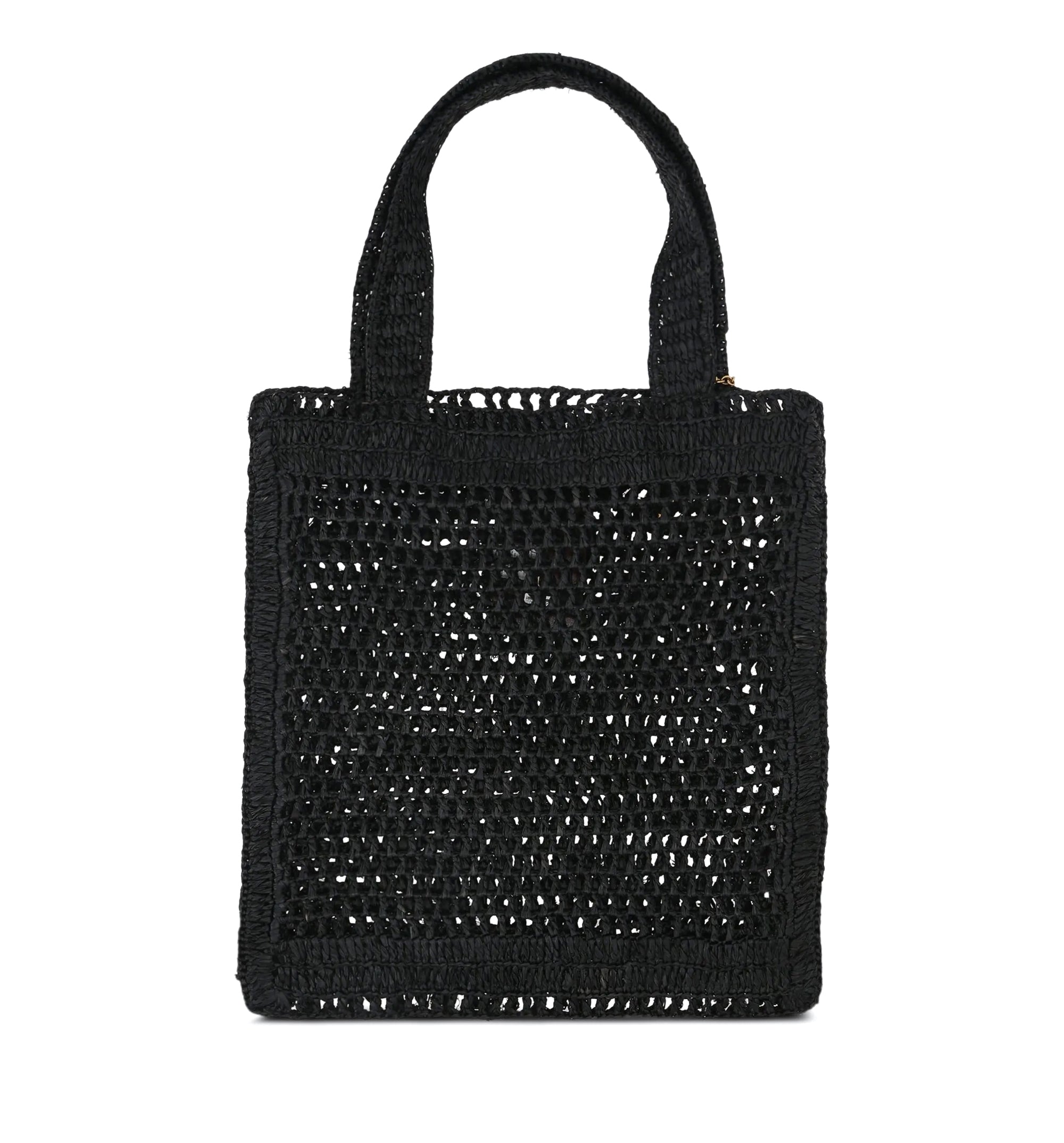 Summer Banana Tote Bag in Raffia - Black
