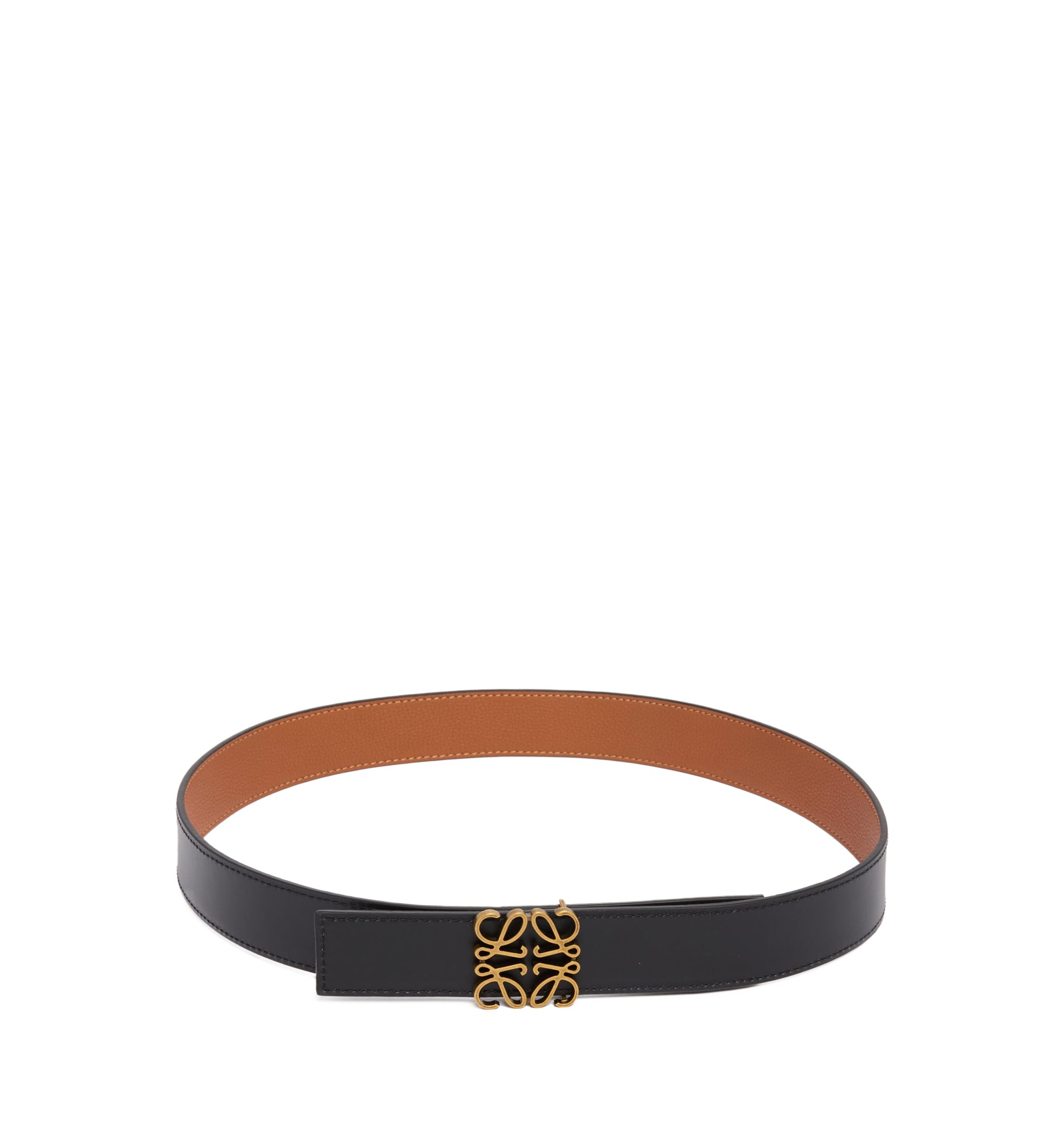 Reversible Anagram Belt in Soft Grained Calfskin and Smooth Calfskin