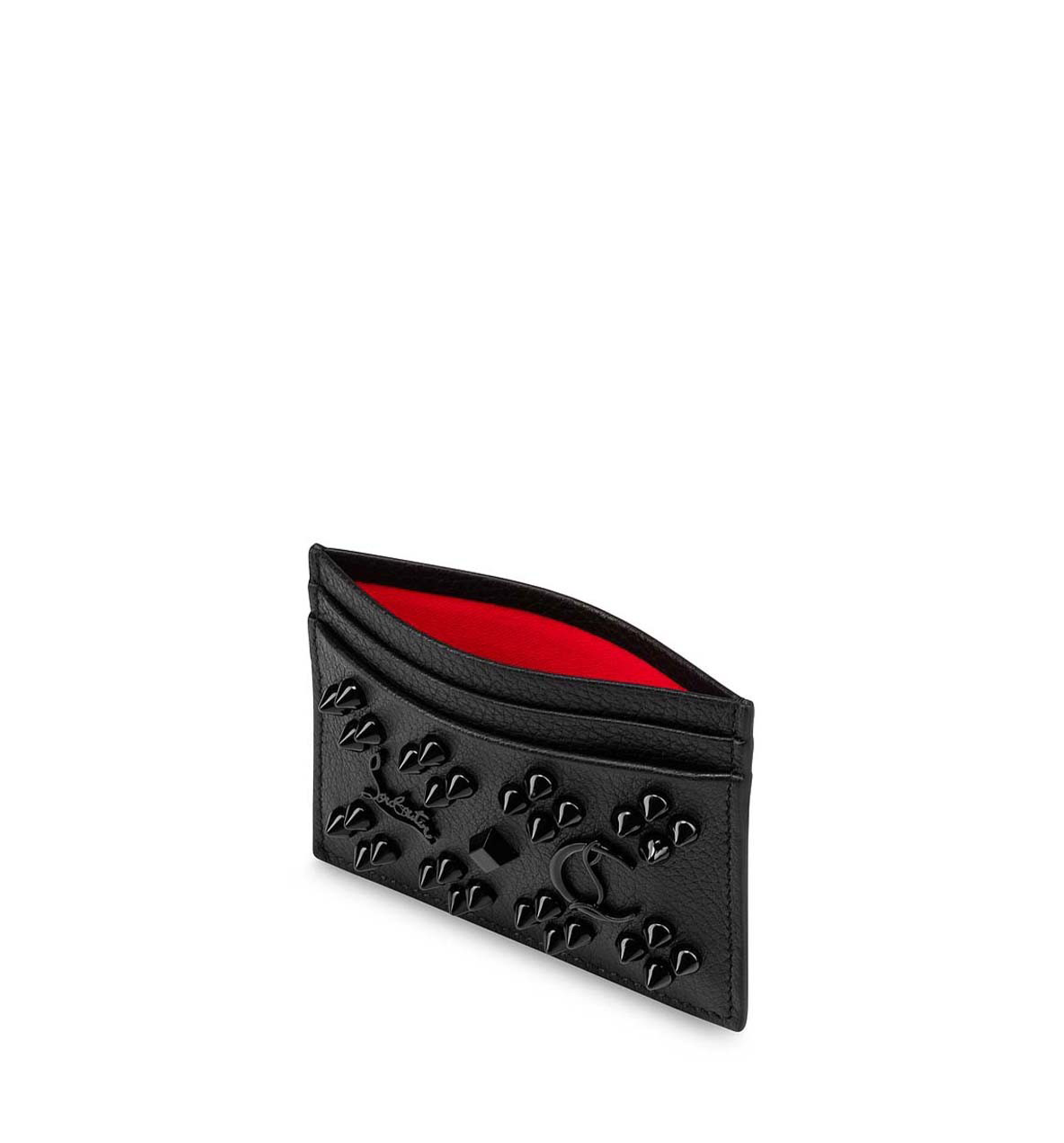 Kios Grained Calf Leather and Spikes Loubinthesky Carh Holder