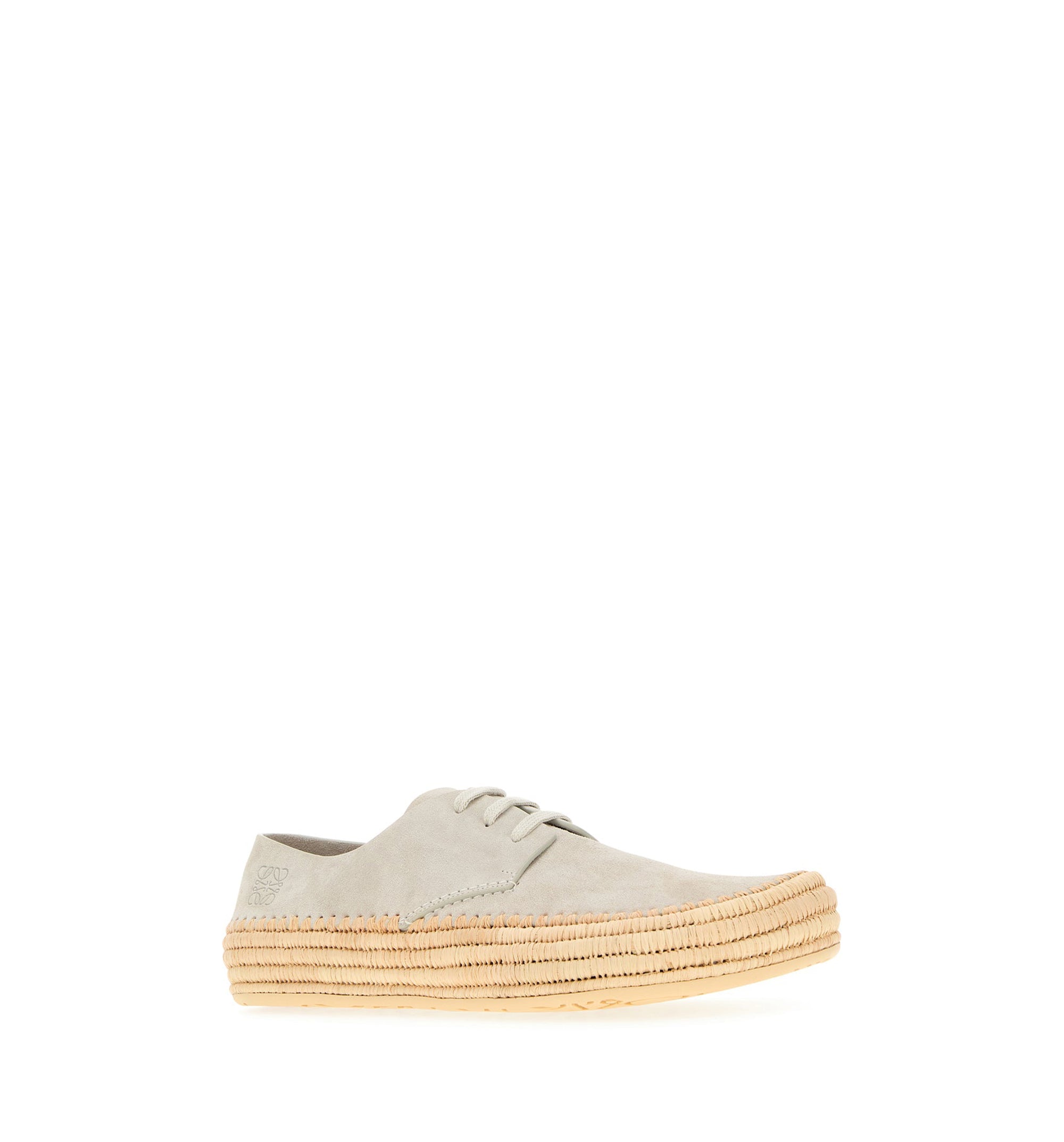 Rio Lace-Up Shoes in Suede and Raffia