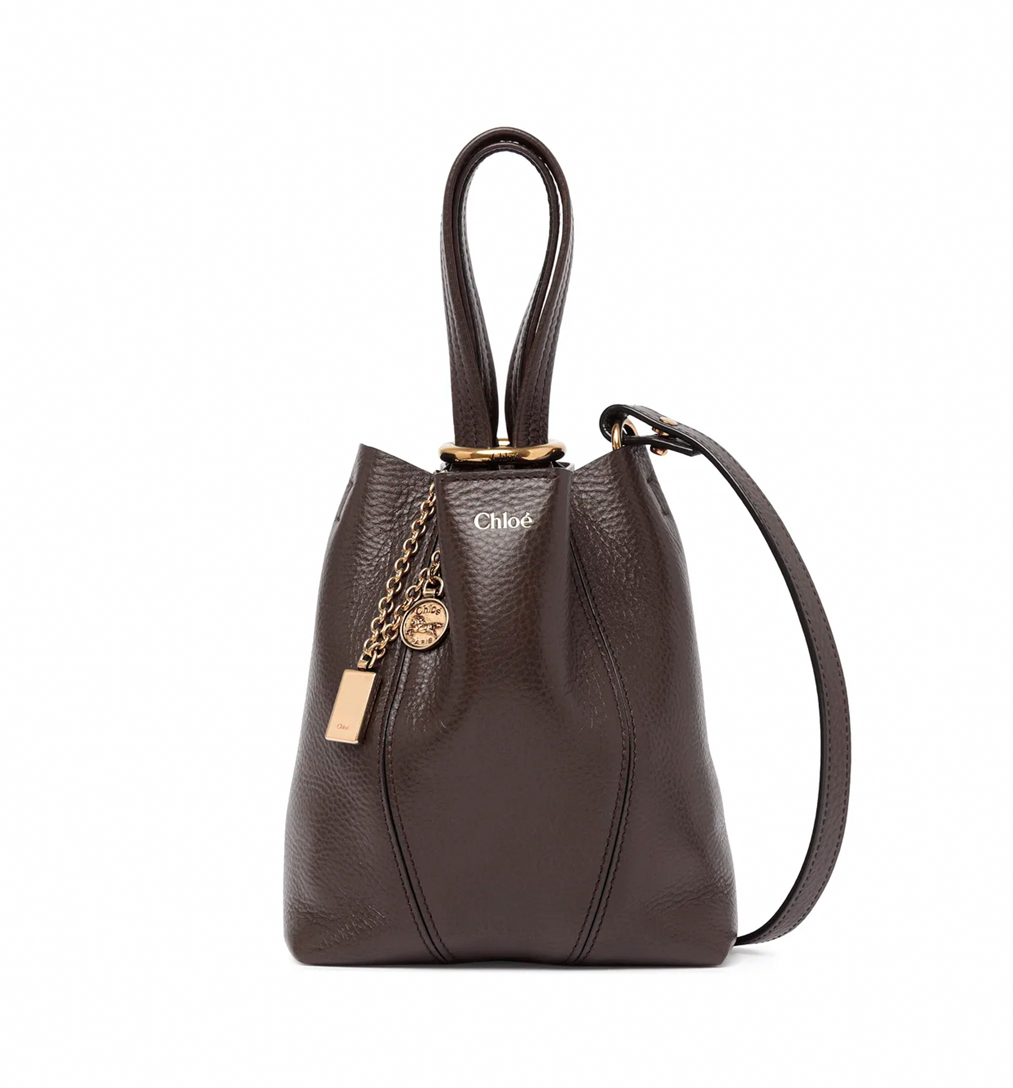 Small Chloé Spin Tote Bag in Grained Leather