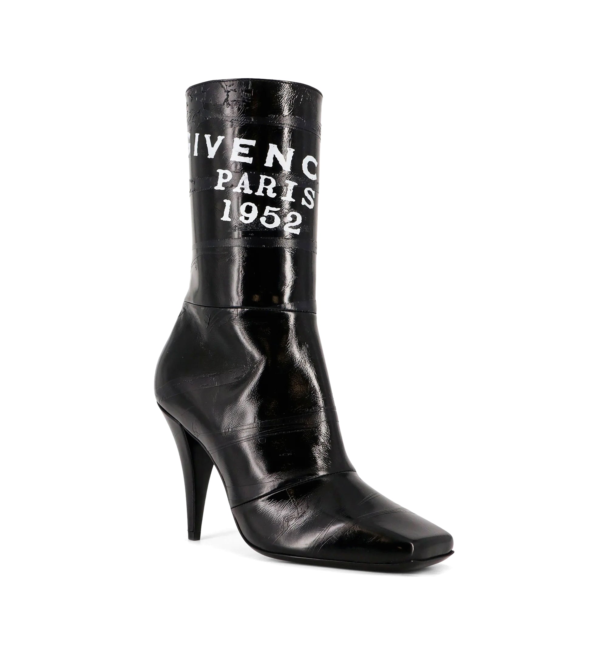 Sliced Square Tape Ankle Boots