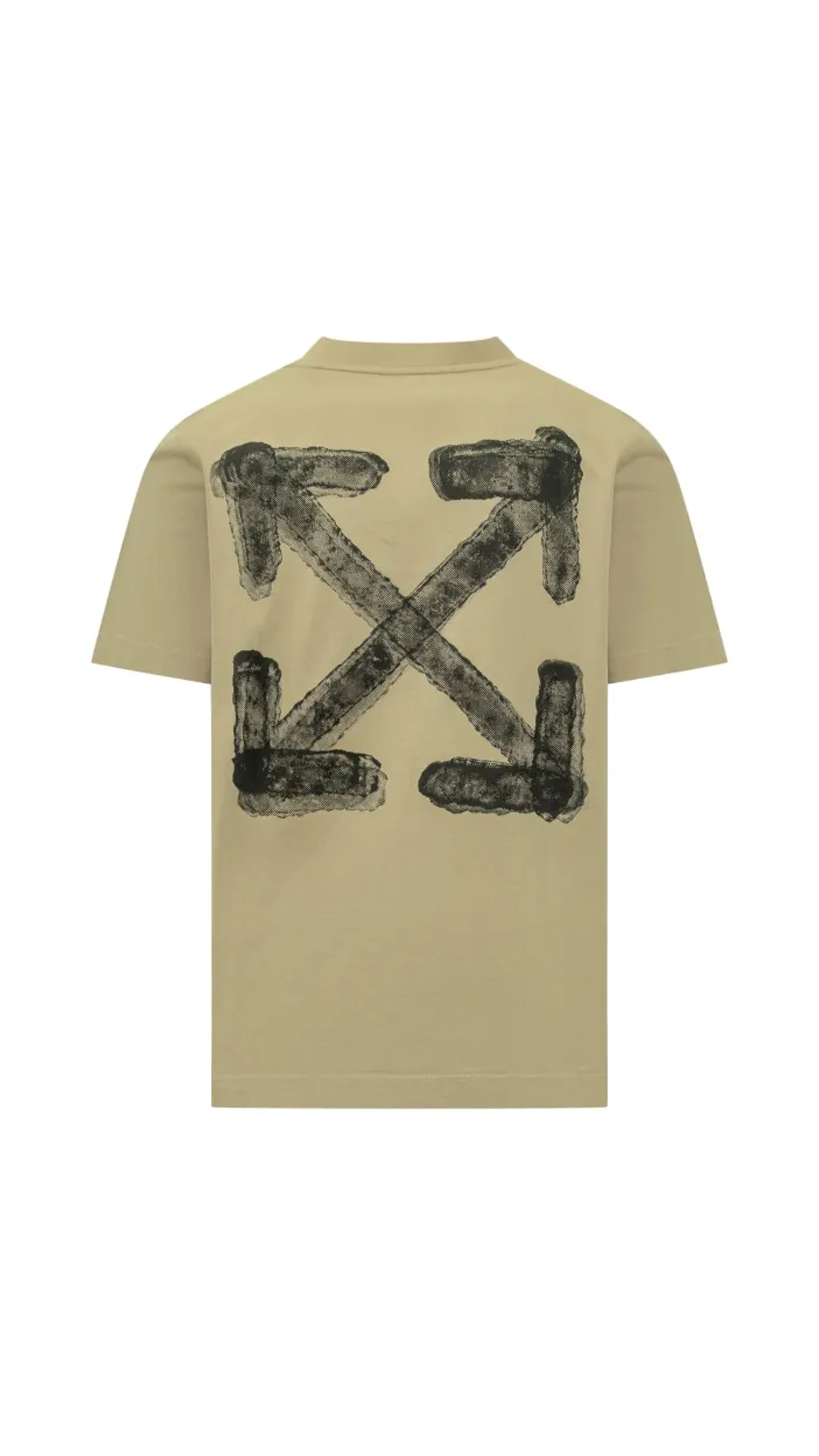 Spray Arrow Print T-Shirt - Yellow