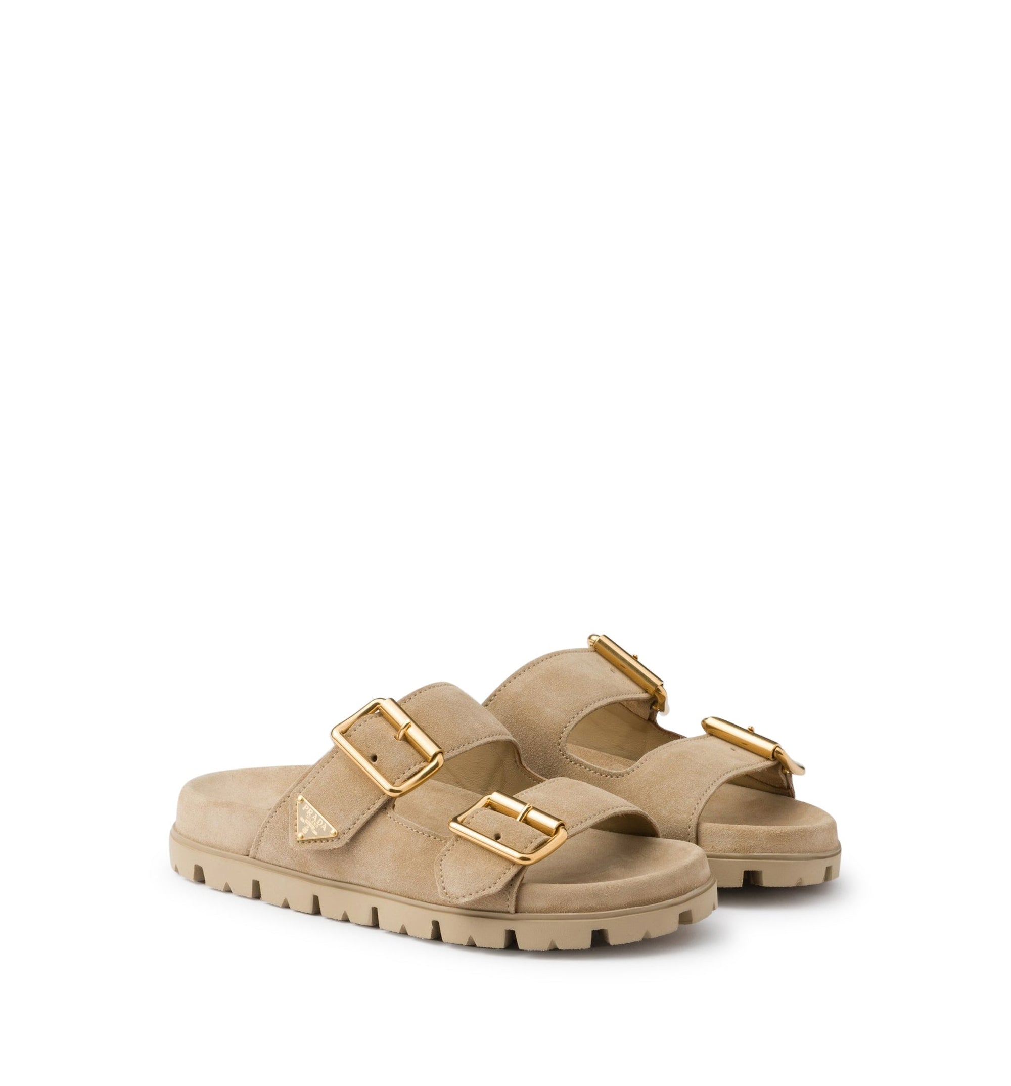 Suede Strap Slides