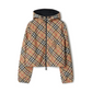 Cropped Reversible Check Jacket - Sand