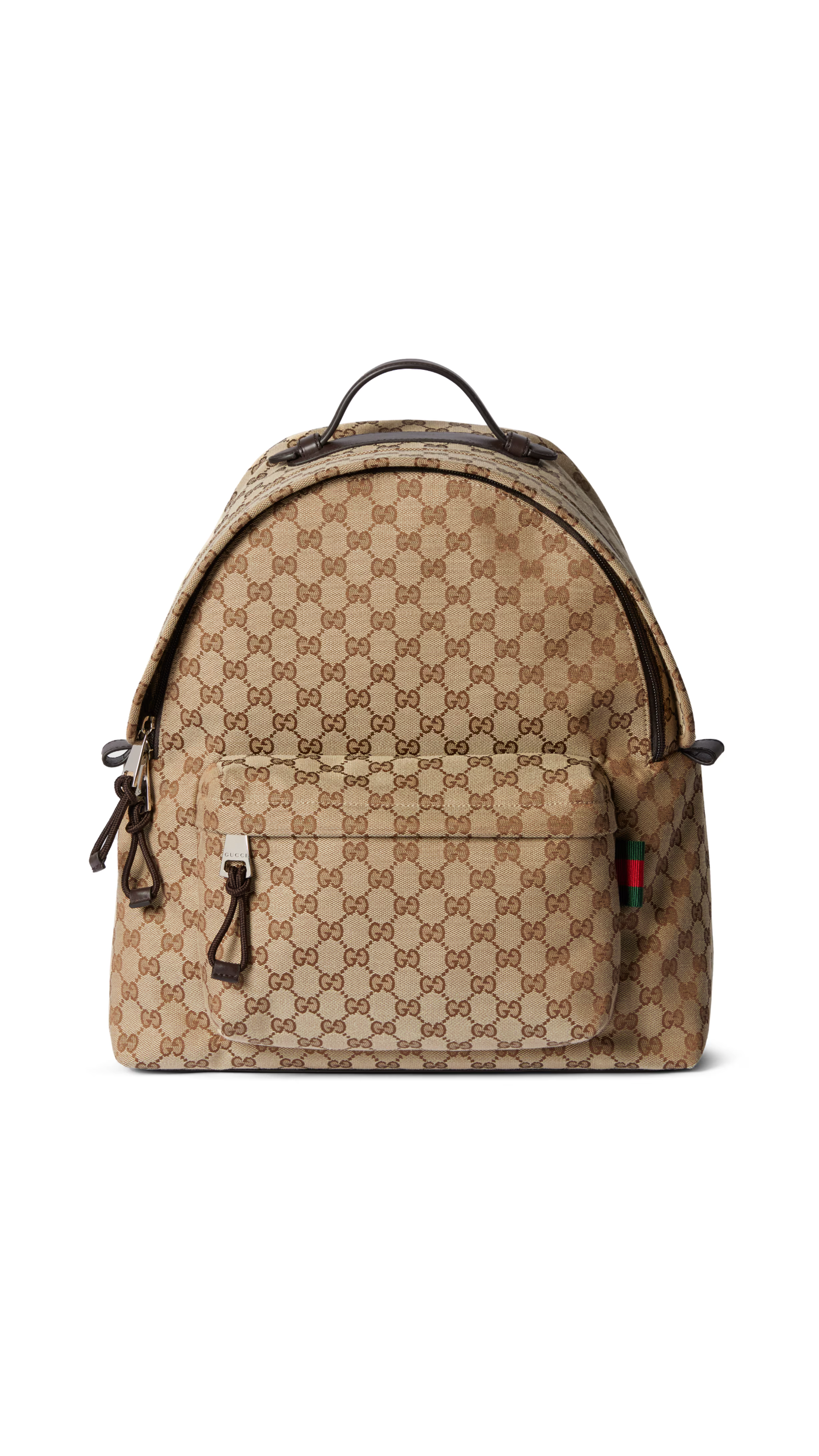 GG Canvas Medium Backpack - Dark Beige/Brown