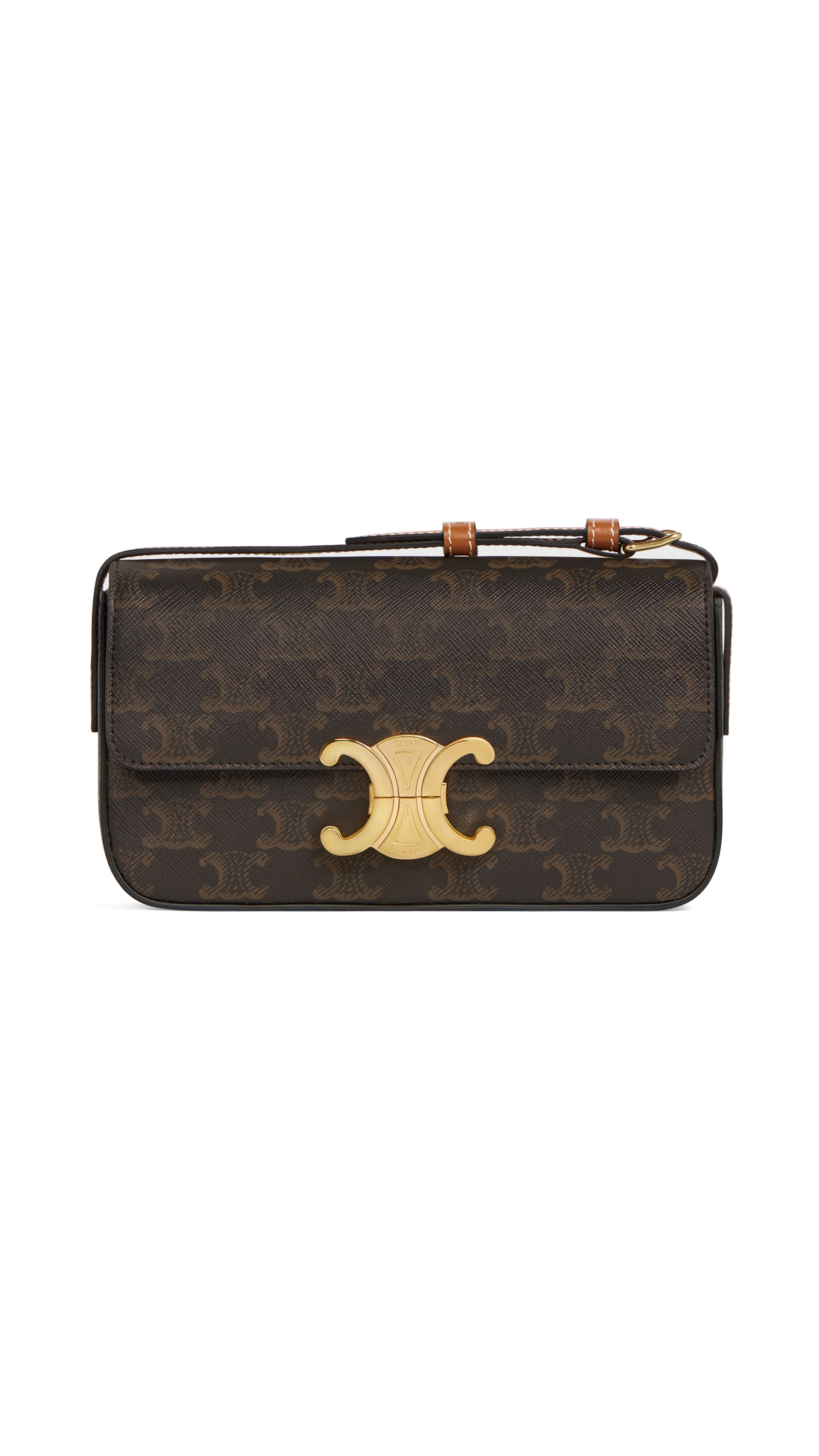 Triomphe Shoulder Bag in Triomphe Canvas and Calfskin