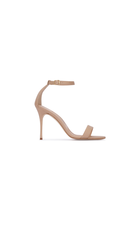 Chaos Leather Ankle Strap Sandals - Nude