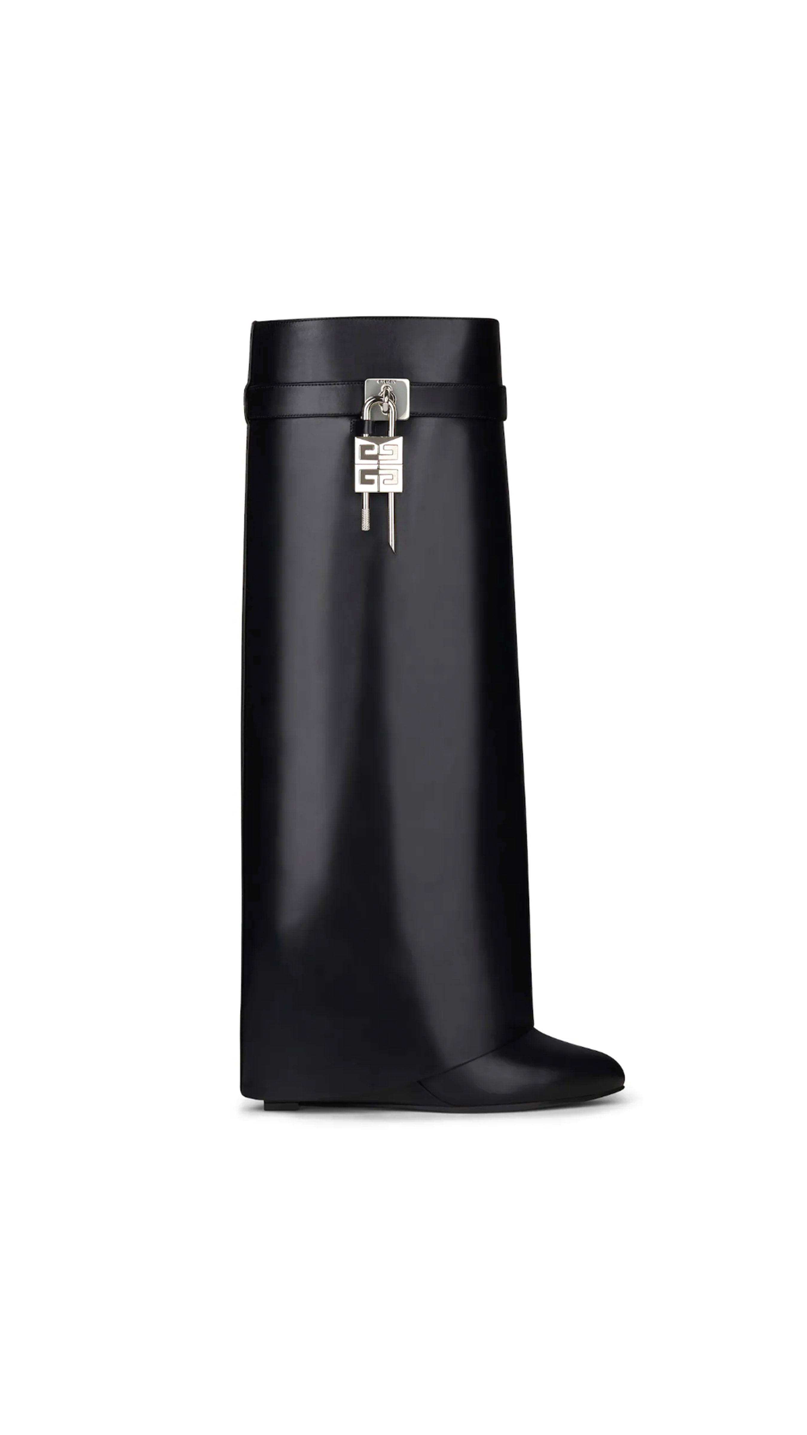 Shark Lock Boots in Leather - Black