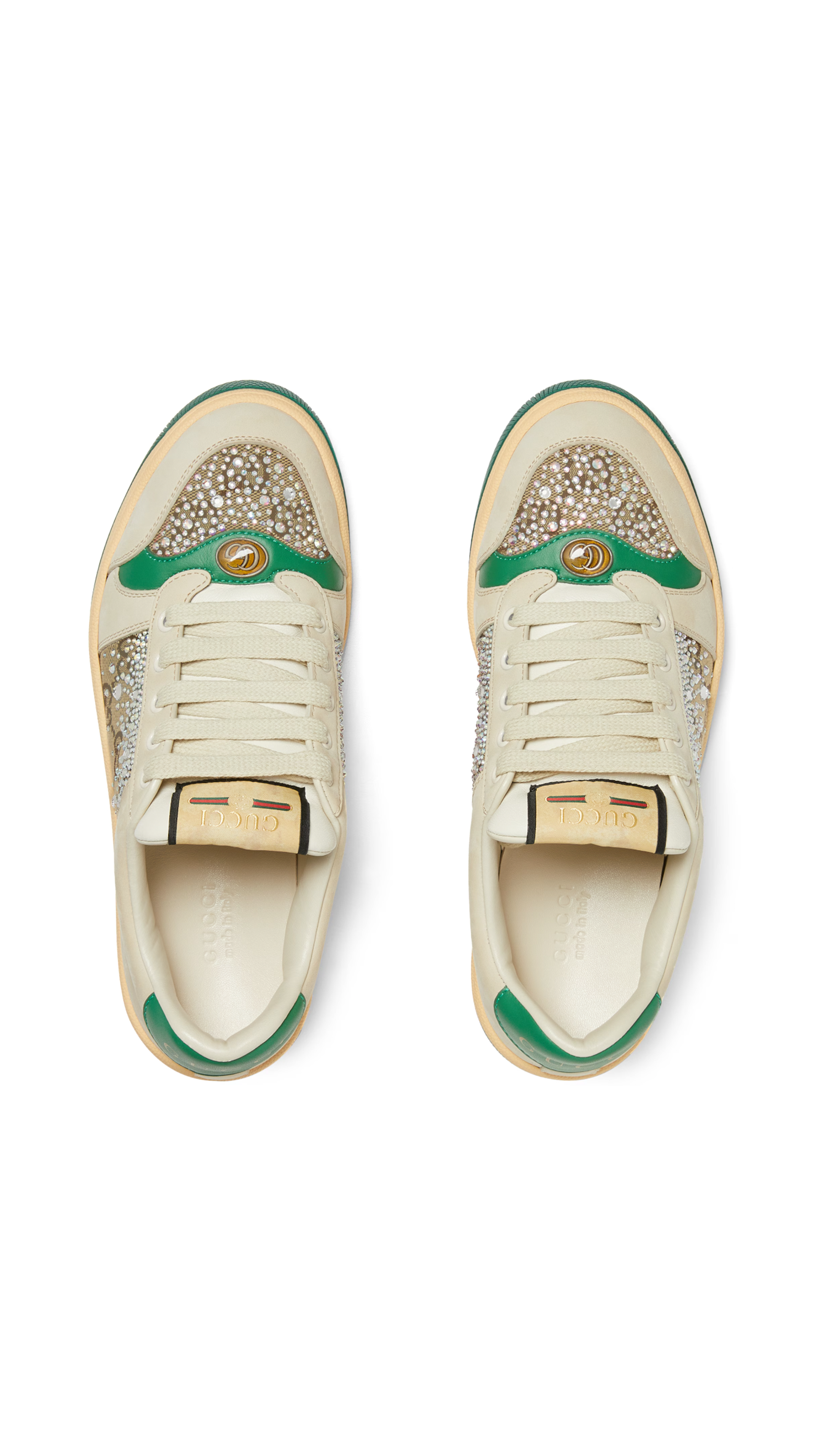 Crystal Screener Sneakers - Beige/Green