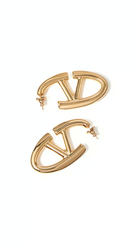 Vlogo The Bold Edition Large Metal Earrings - Gold